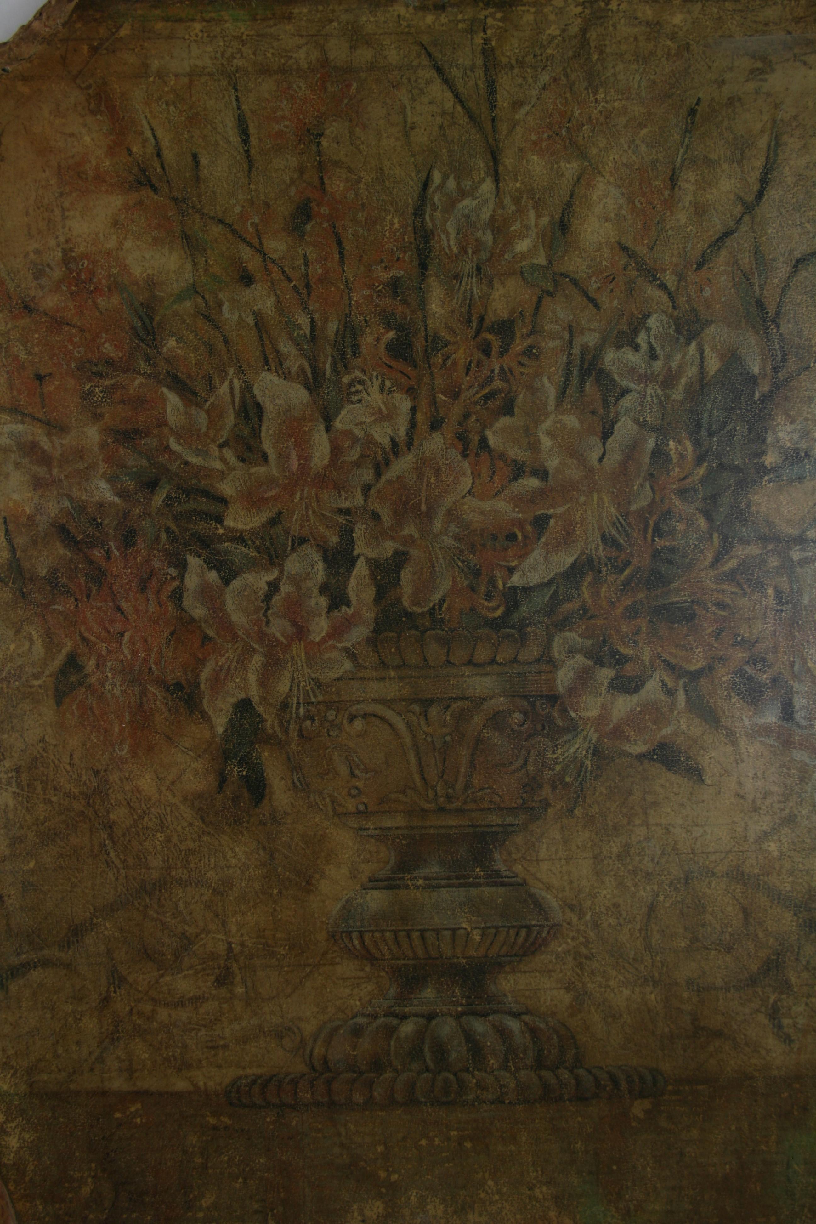 Italian Replica Fresco Floral Wall Panel  For Sale 4