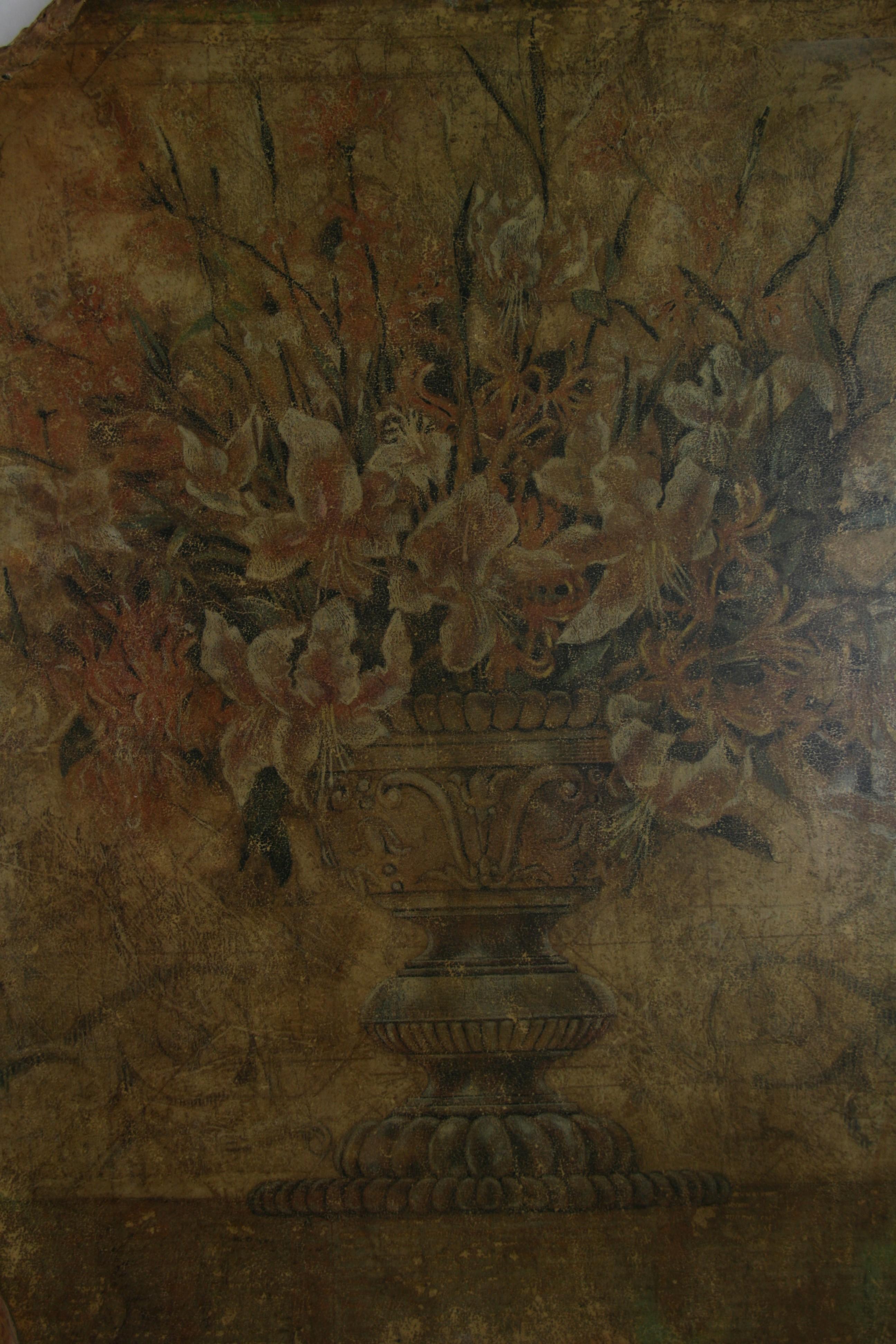 Italian Replica Fresco Floral Wall Panel For Sale 4