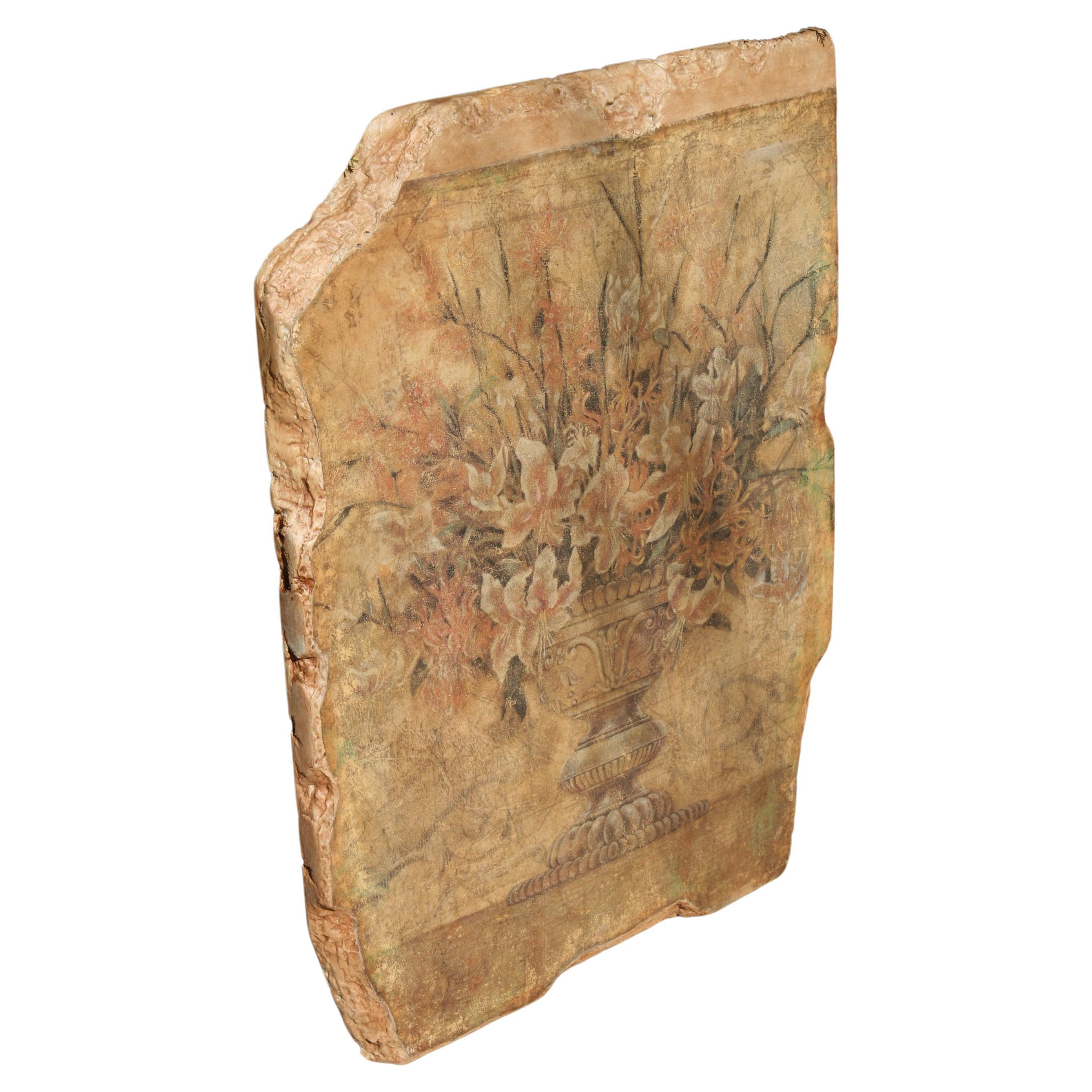 Pannello da parete floreale Replica italiana dell'affresco