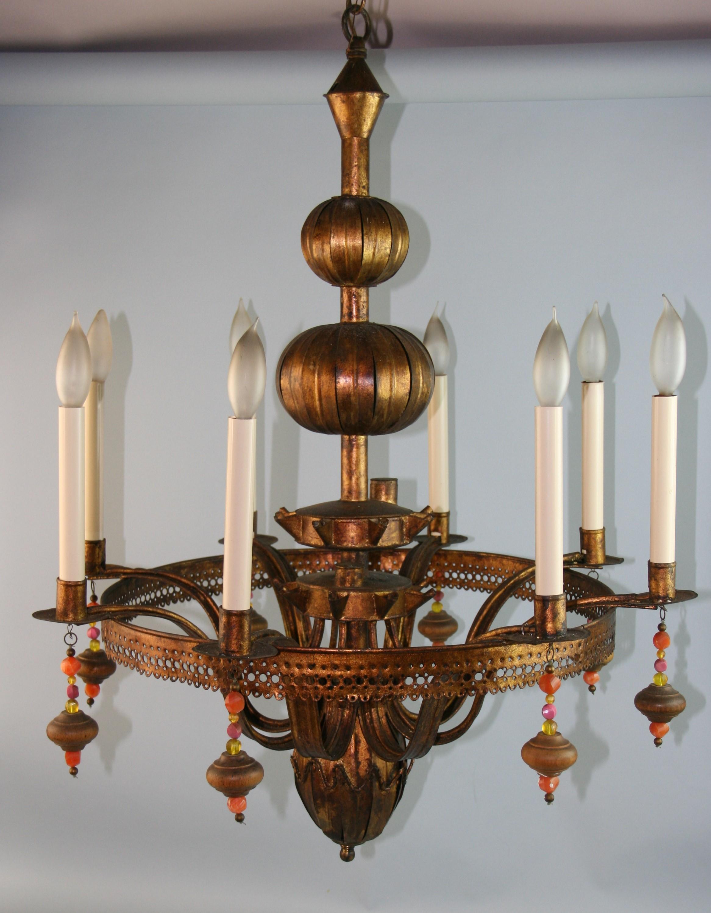 1446 Italian 6 light chandelier replica of an ancient Roman oil chandelier
rewired
