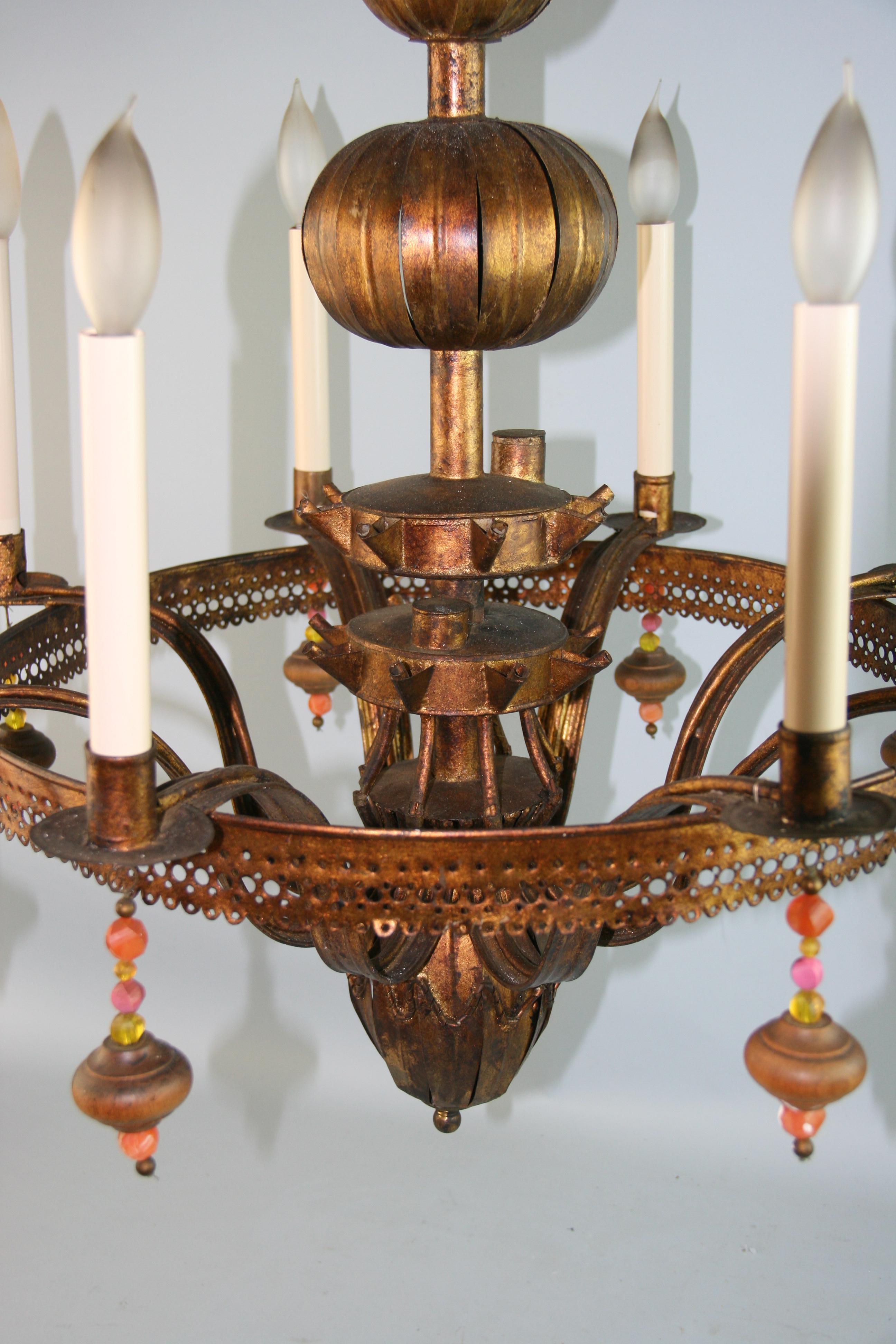 Hand-Crafted Italian Replica of a ancient Roman Oil Chandelier For Sale