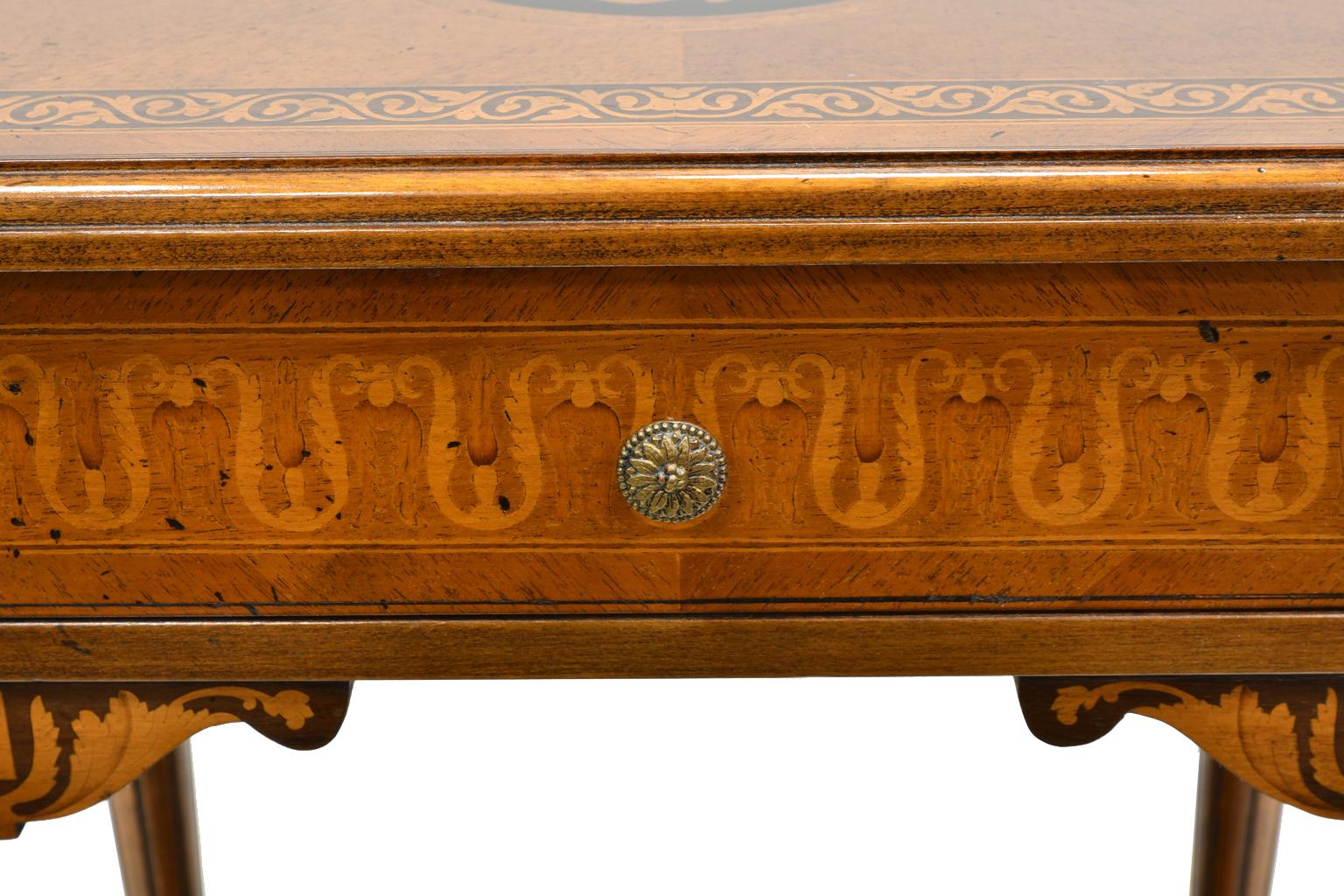 Italian Reproduction Side Table with Marquetry and Inlays by Baggio 3
