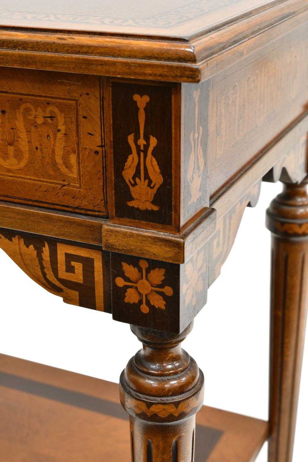Italian Reproduction Side Table with Marquetry and Inlays by Baggio 4
