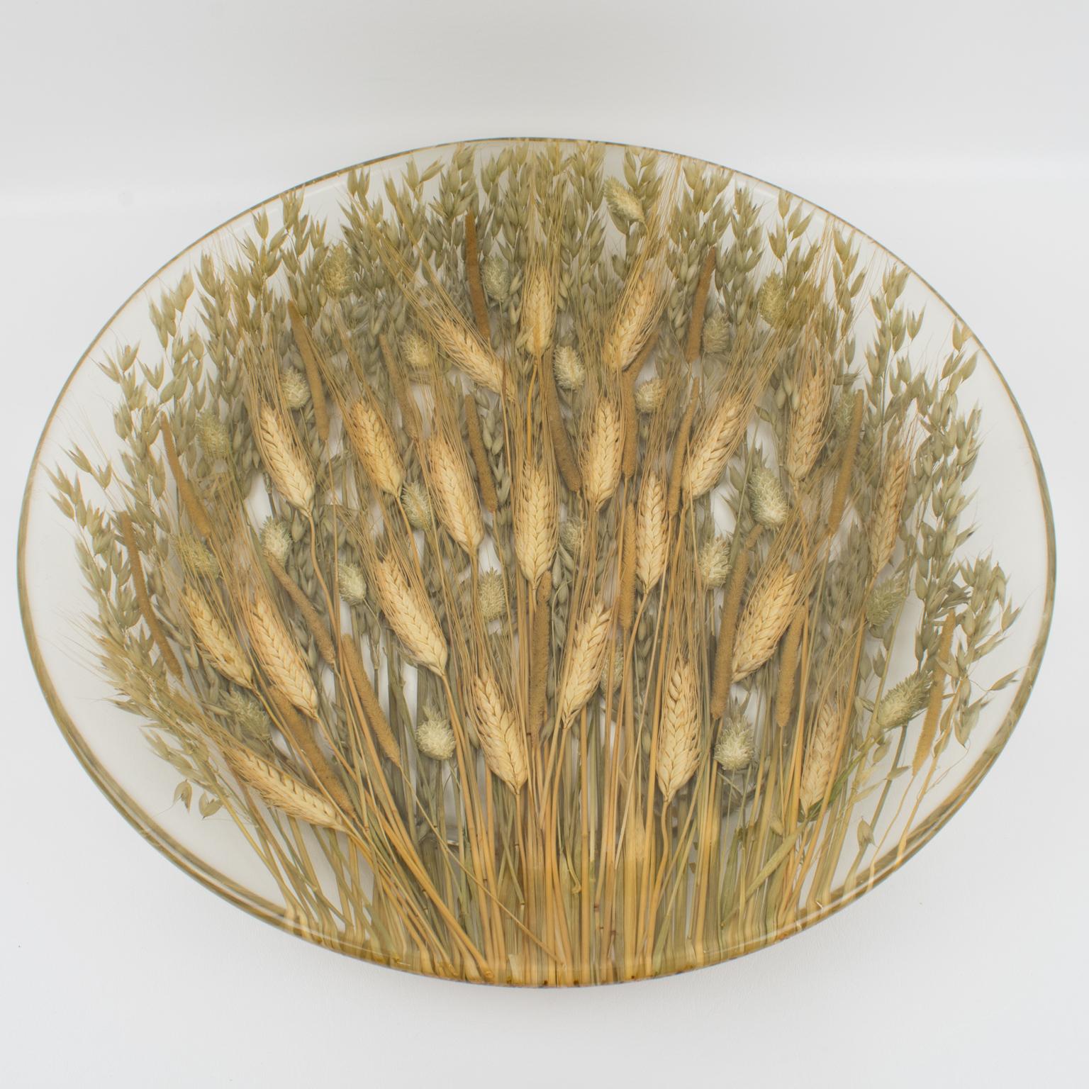 Italian Resin and Wheat Centerpiece Bowl Platter In Excellent Condition In Atlanta, GA
