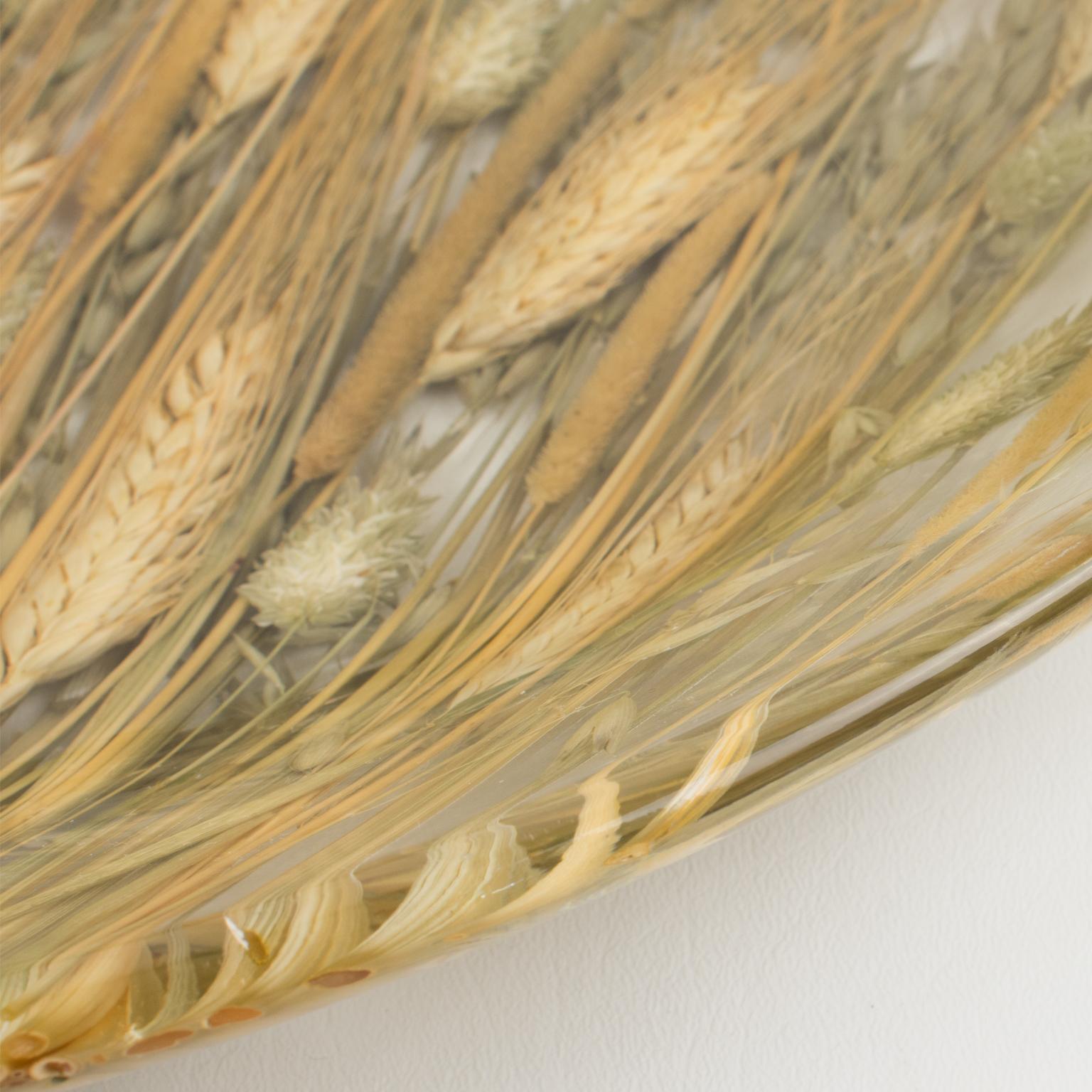 Contemporary Italian Resin and Wheat Centerpiece Bowl Platter