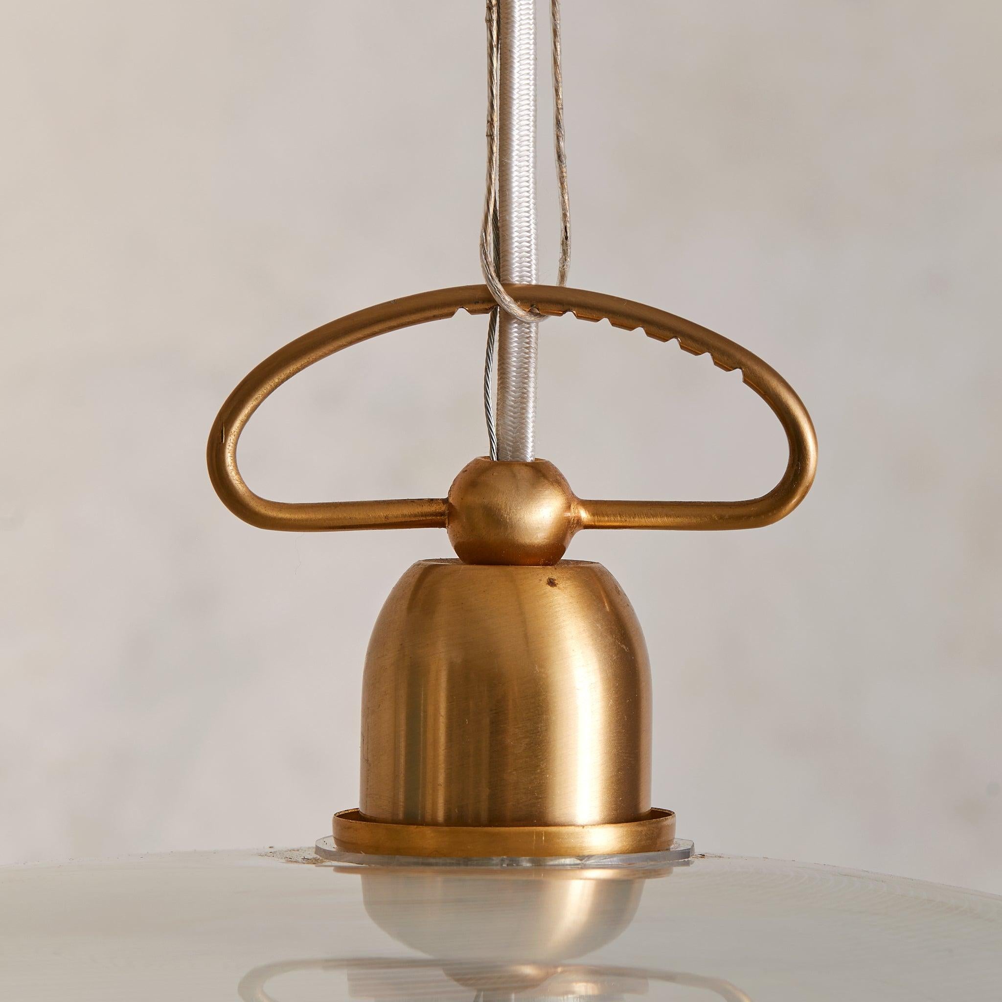 Italian Reticello Murano Glass Pendant, 1970s (Ende des 20. Jahrhunderts) im Angebot