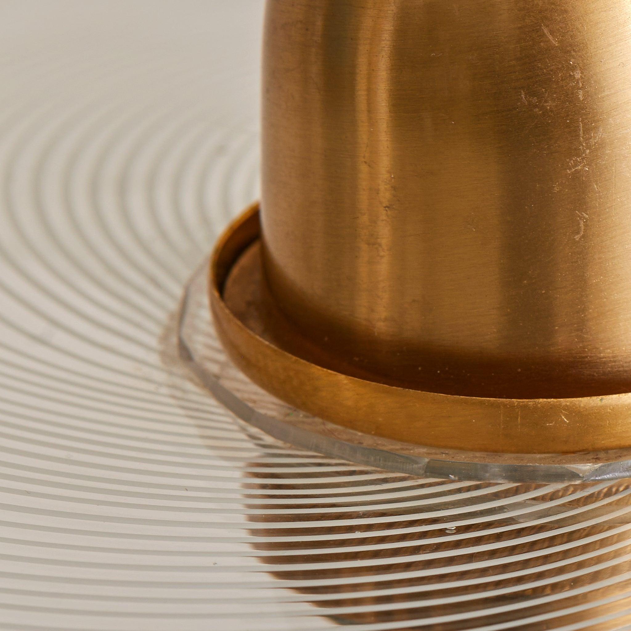 Italian Reticello Murano Glass Pendant, 1970s (Messing) im Angebot