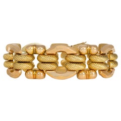 Italian Retro 1940s Two-Color Yellow and Rose Gold Tank Bracelet