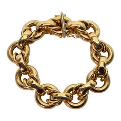 14 Karat Yellow Gold Bold Link Retro Bracelet