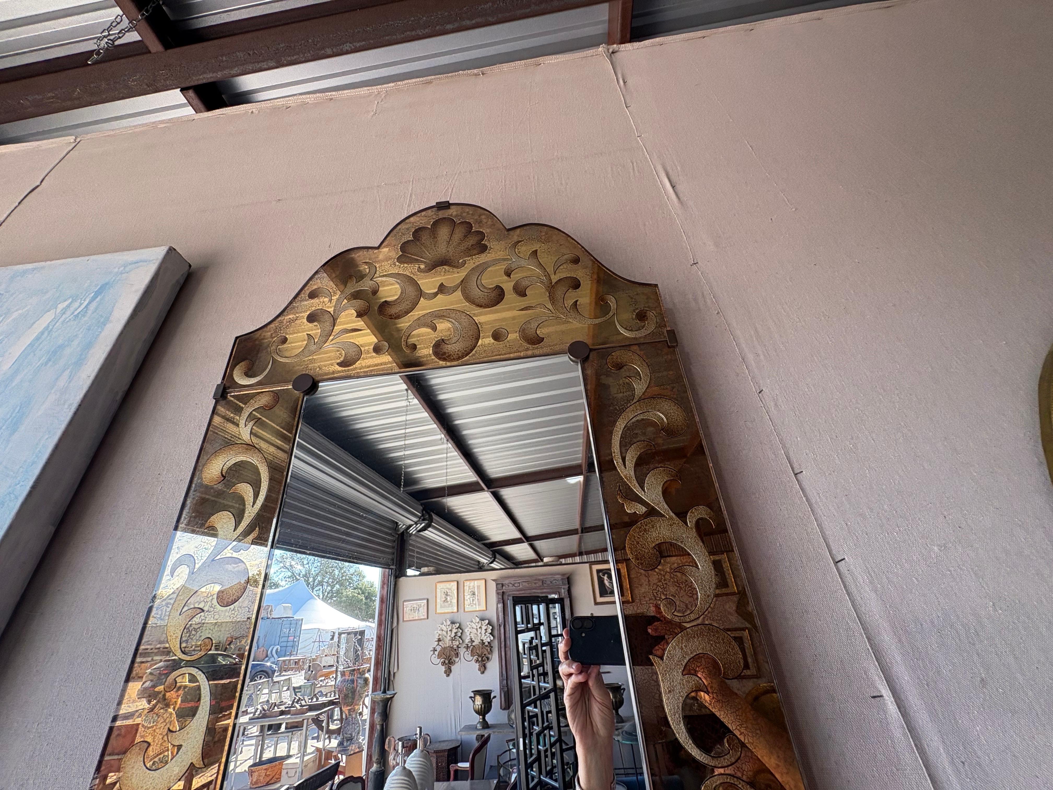 Specchio italiano decorato a rovescio in vendita 2