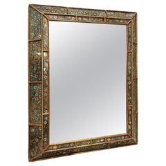 Italian Reverse Painted Floral Mirror