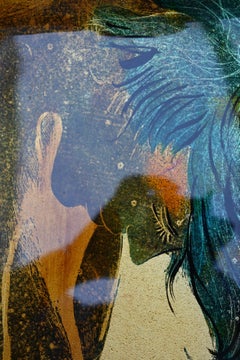 Italian Reverse-Painted Glass Wall Plaque, signed “Pachini”