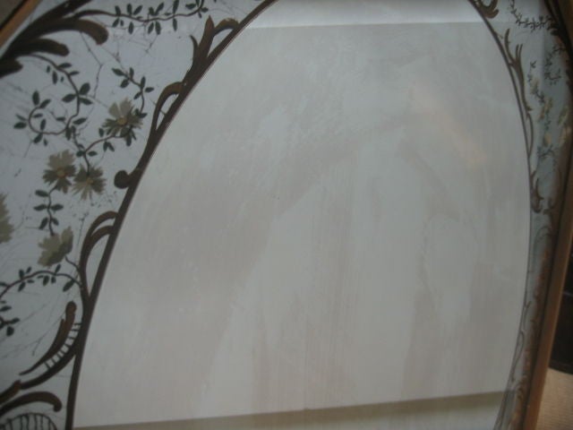 Mid-20th Century Italian Reverse Painted Octagon Mirror