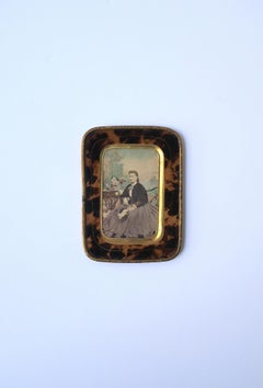 Italienischer Bilderrahmen aus hinterfangenem Glas, Schildpatt-Stil, 19.