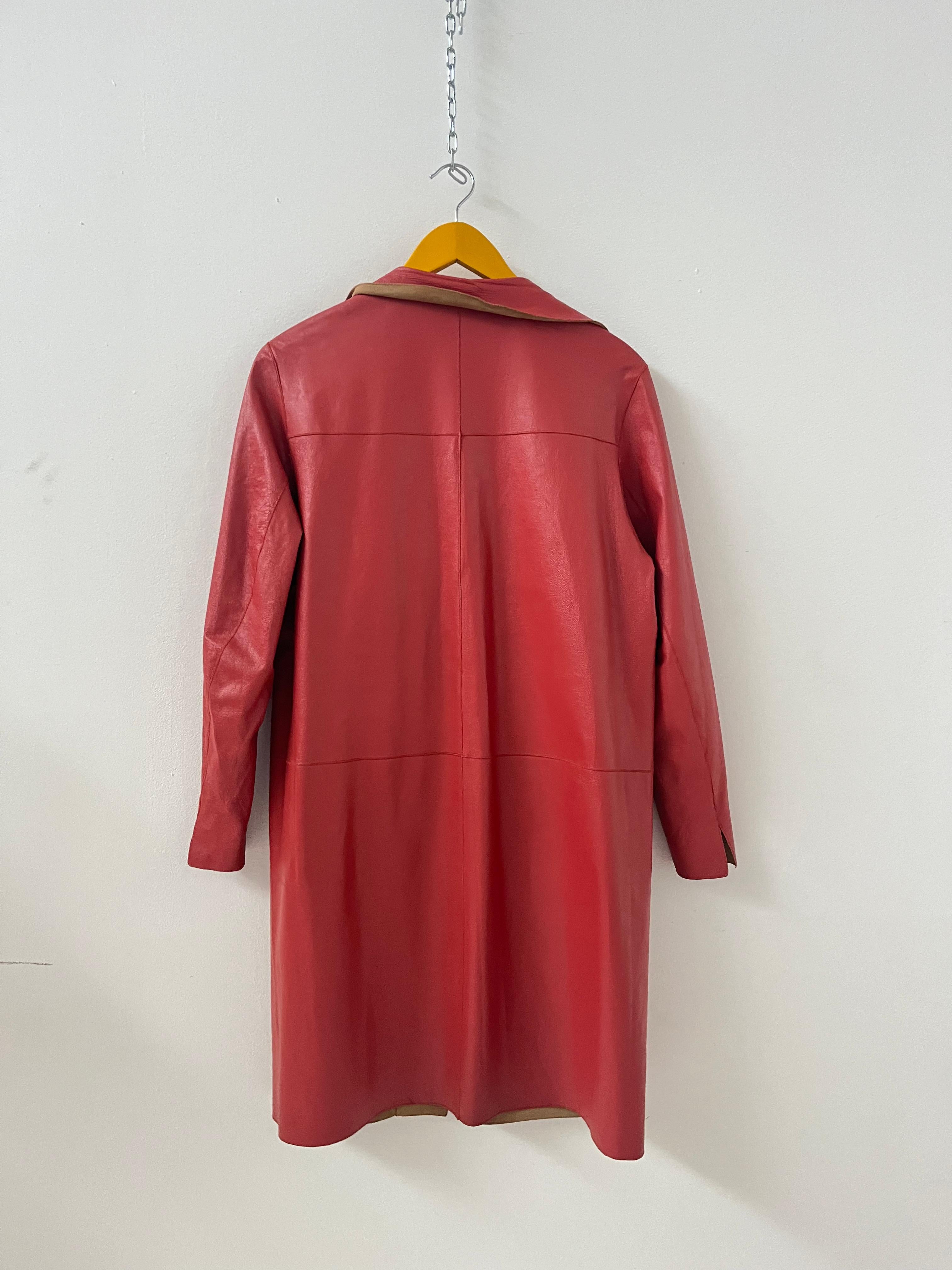 Italian Reversible Leather and Suede Coat by Ermanno Daelli Cortina en venta 5