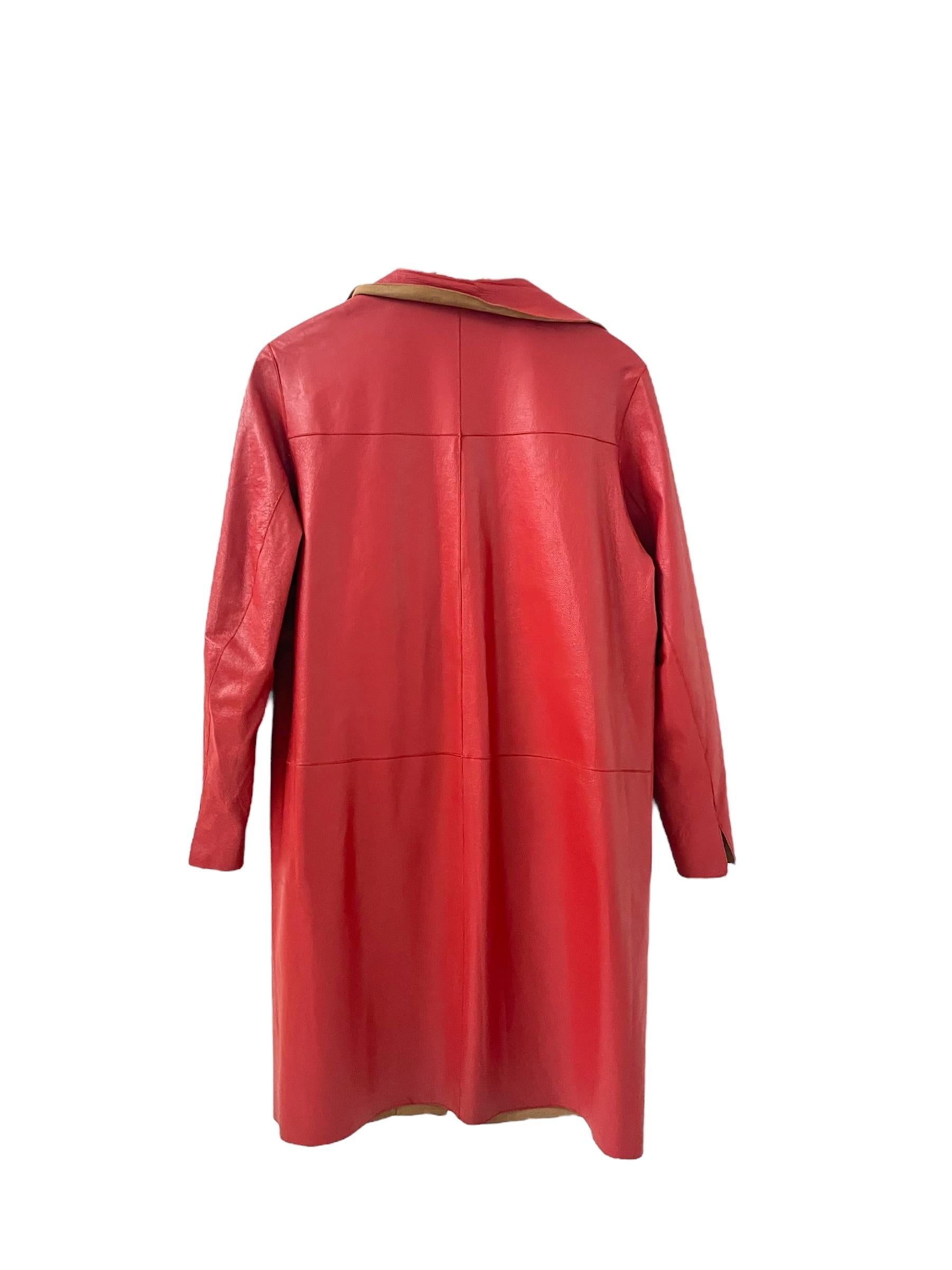 Italian Reversible Leather and Suede Coat by Ermanno Daelli Cortina en venta 7