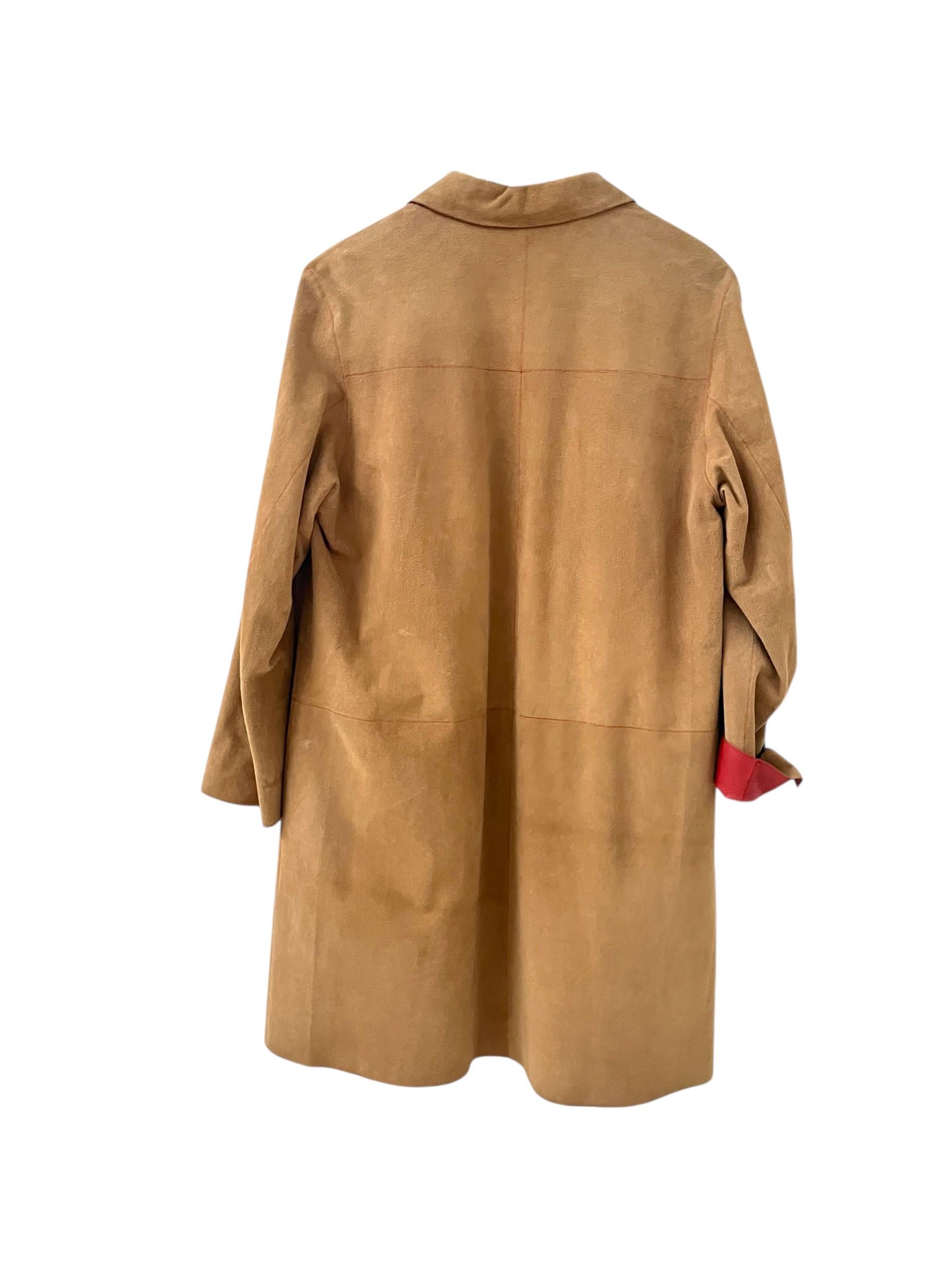 Italian Reversible Leather and Suede Coat by Ermanno Daelli Cortina en venta 9