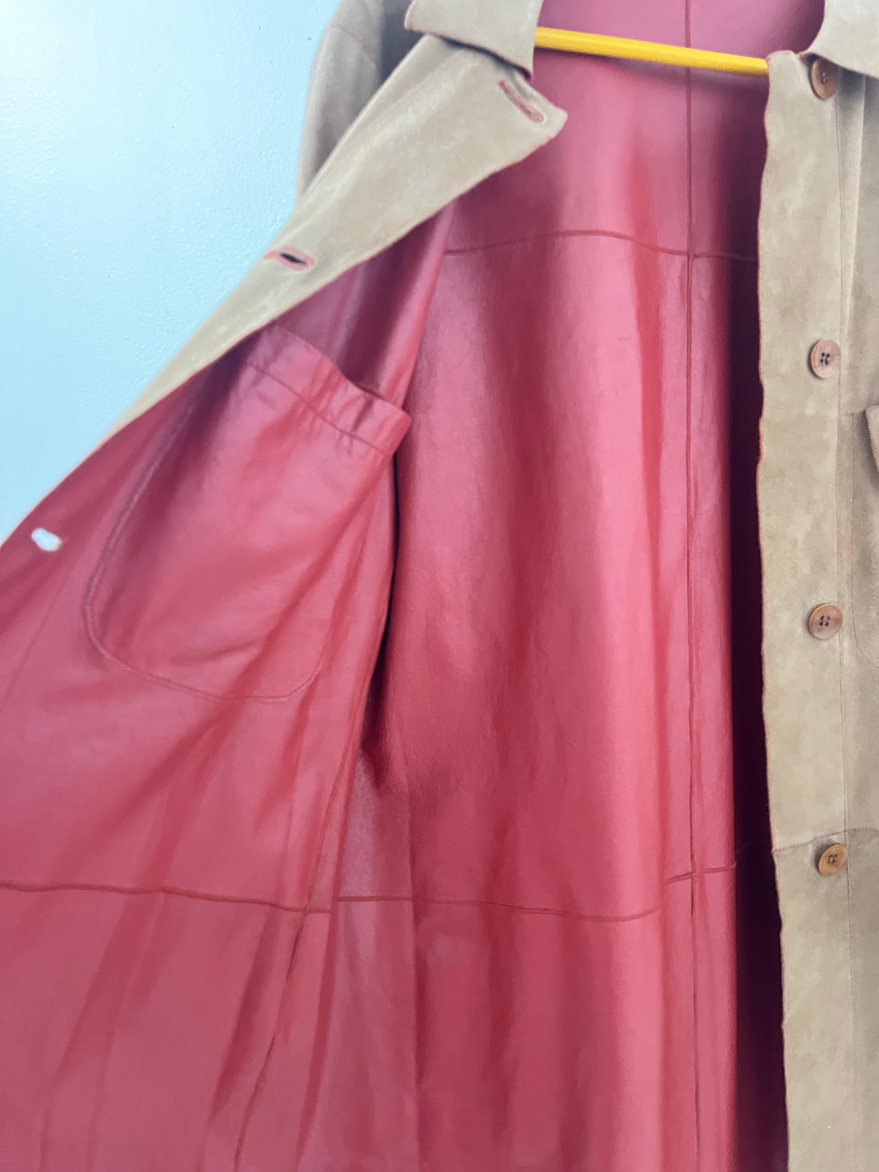 Italian Reversible Leather and Suede Coat by Ermanno Daelli Cortina Brown en venta