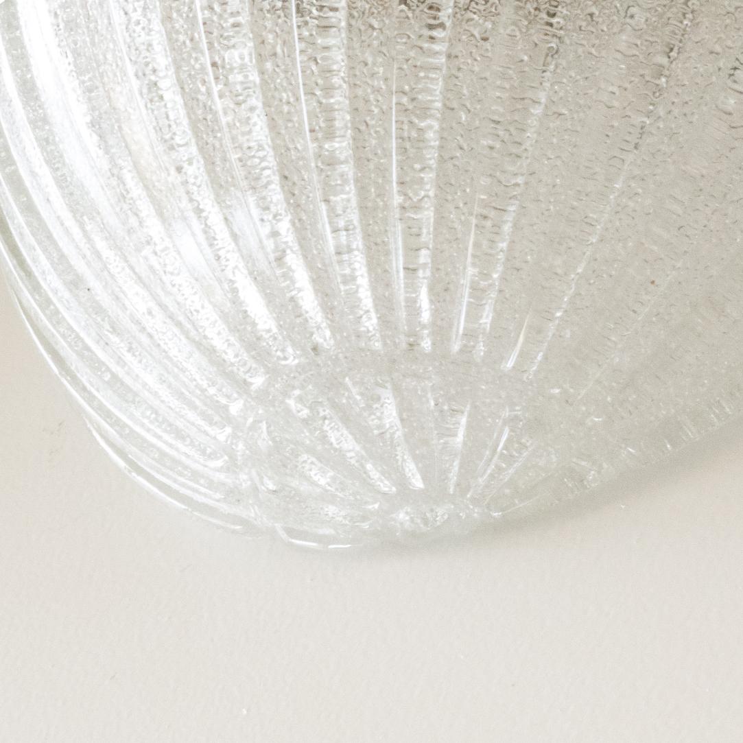 Brass Italian Ribbed Glass Sconces