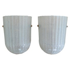 Italian Ribbed Glass Sconces