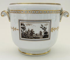 Italian Richard Ginori "Fiesole" Porcelain China Gilt Cachepot