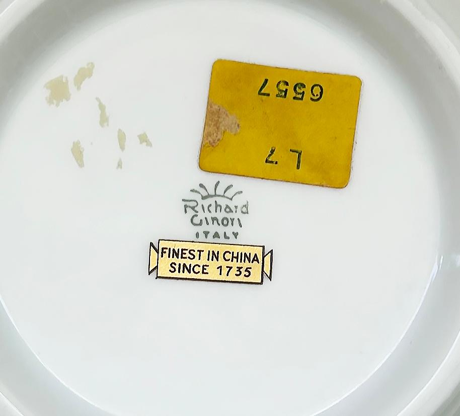 Italienischer Richard Ginori „Fiesole“ Porzellan China vergoldeter Übertopf 4
