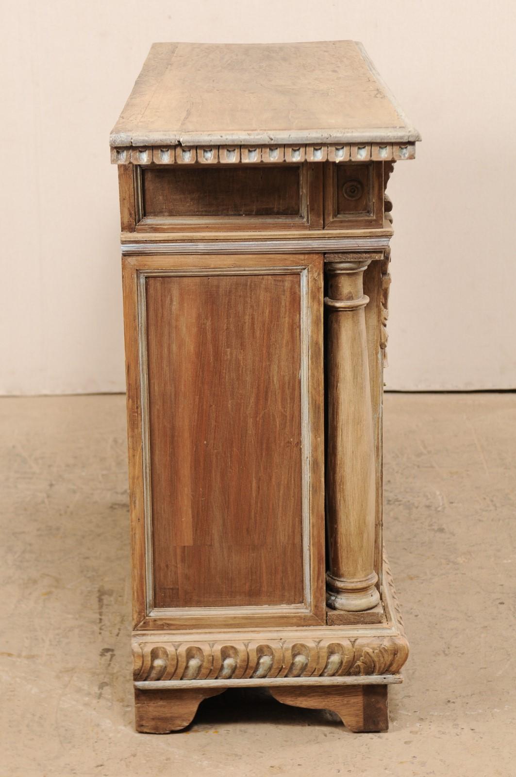 Italian Elaborately-Carved Wood Buffet Console Cabinet, Late 19th Century For Sale 4