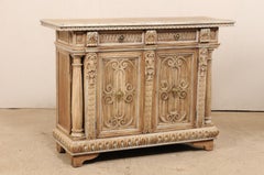 Elaborately-Carved Wood Buffet Console Cabinet, Late 19th Century Italian