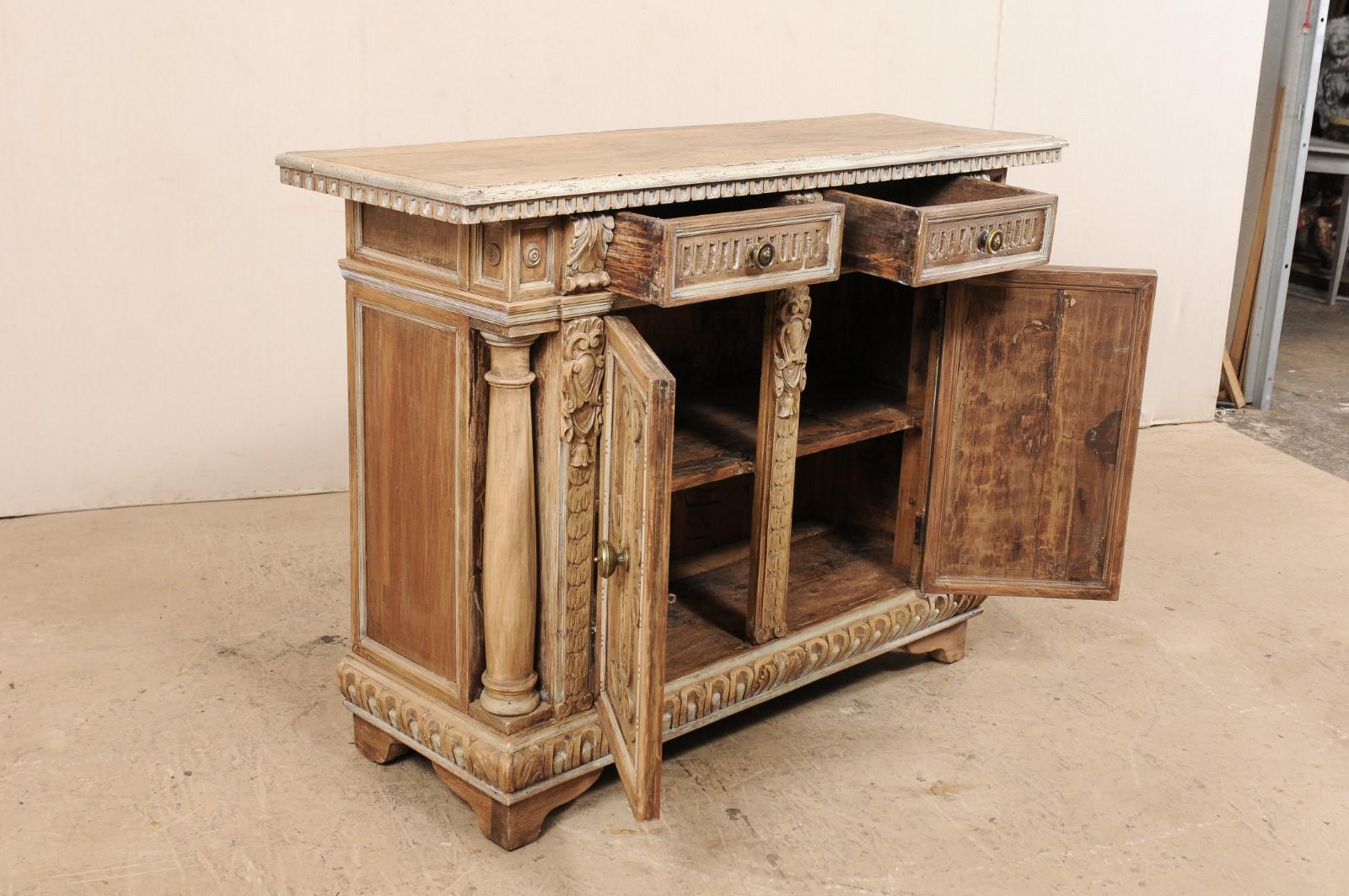 Italian Elaborately-Carved Wood Buffet Console Cabinet, Late 19th Century For Sale 2
