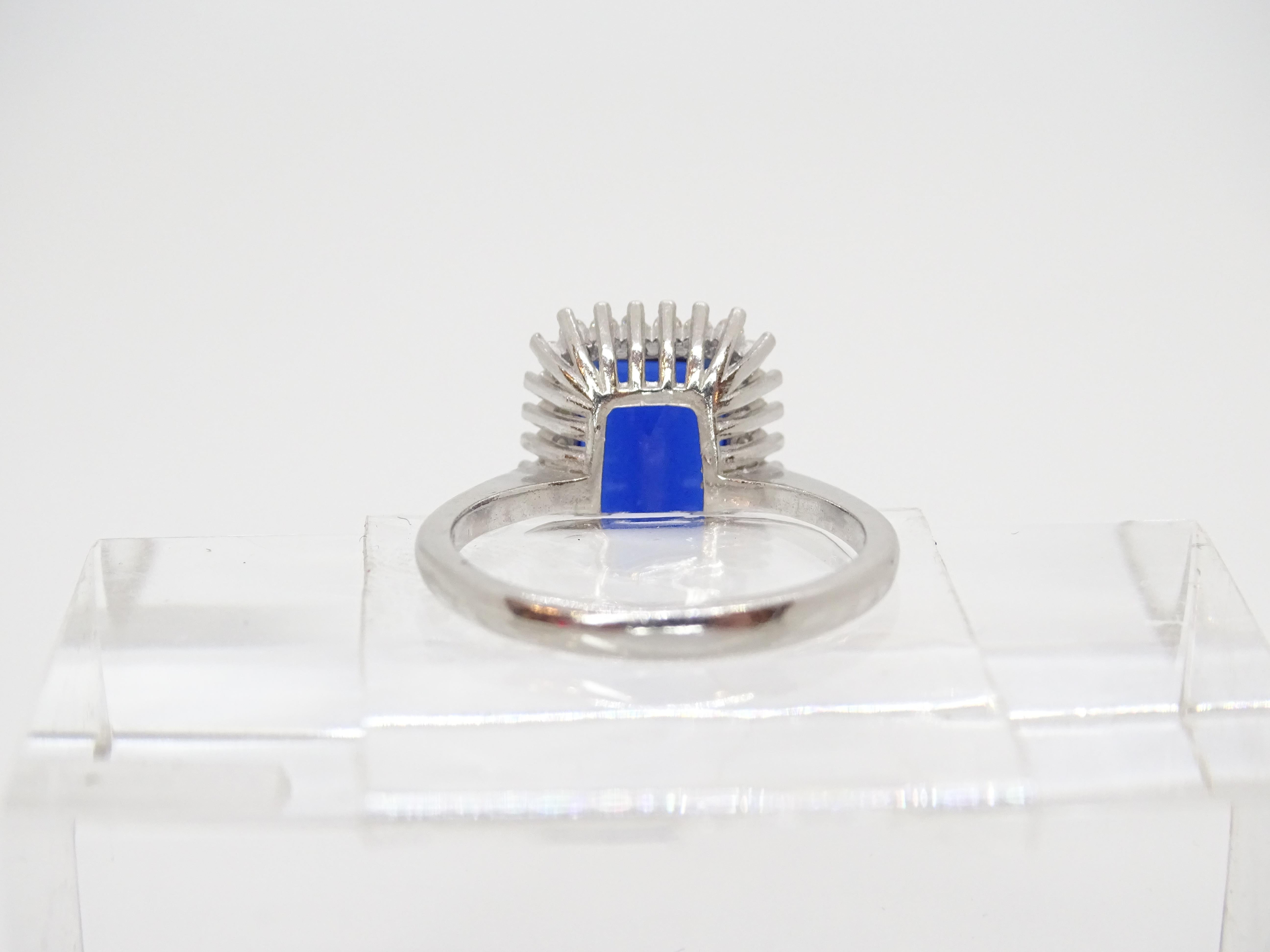 Bague italienne avec racine en saphir taille émeraude, argent sterling 925 et zircons en vente 11