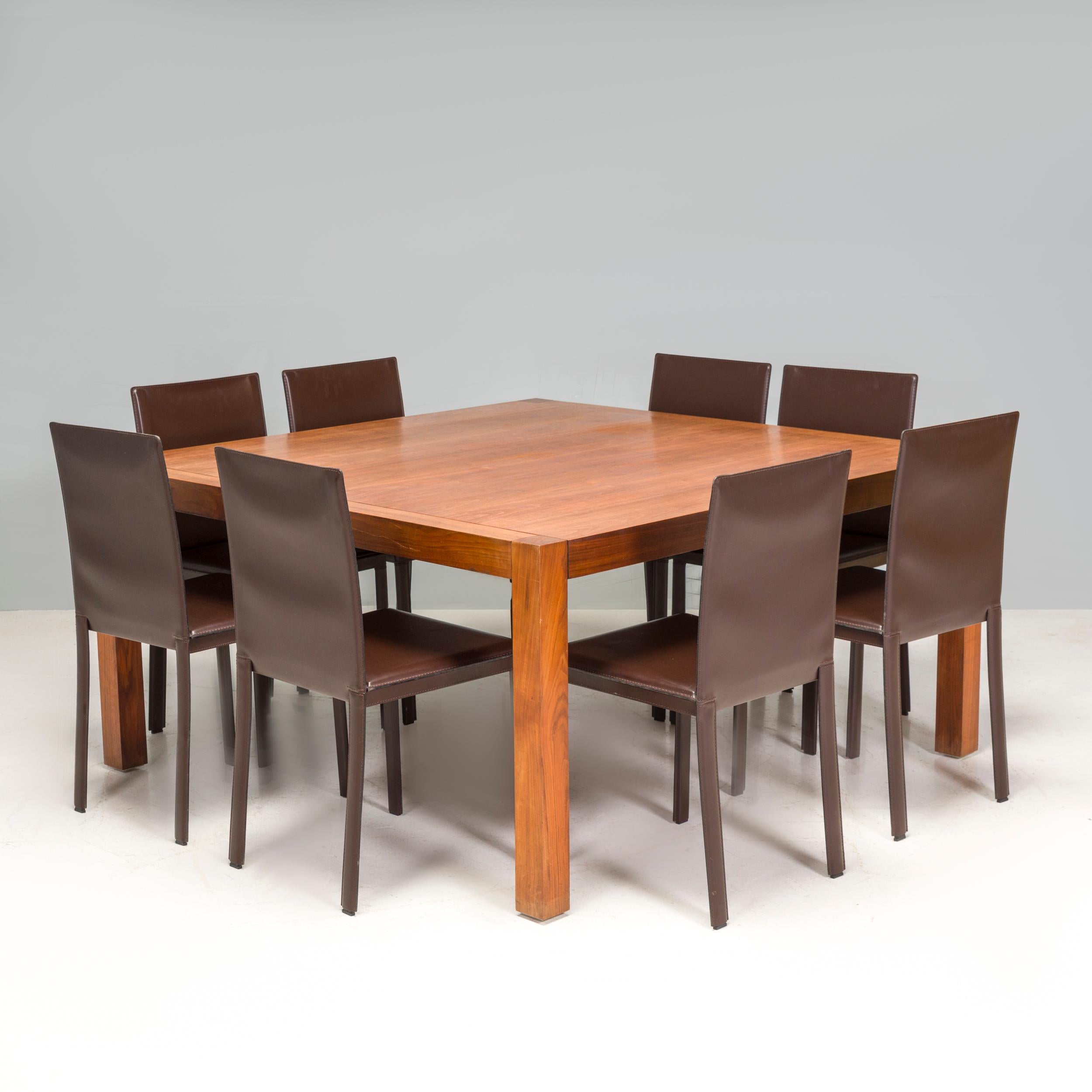 Italian Riva 1920 Square Oak Dining Table In Good Condition For Sale In London, GB