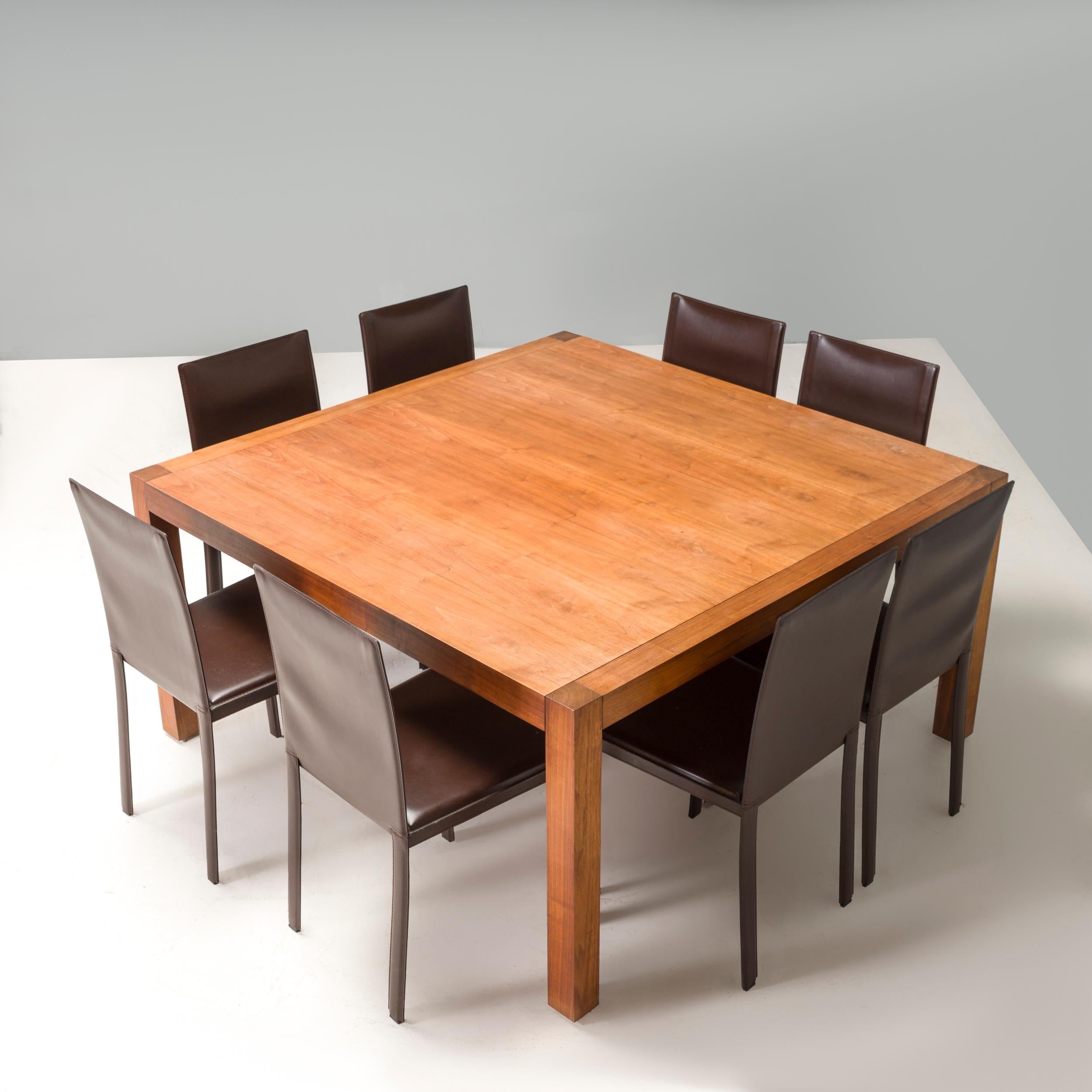 Contemporary Italian Riva 1920 Square Oak Dining Table For Sale