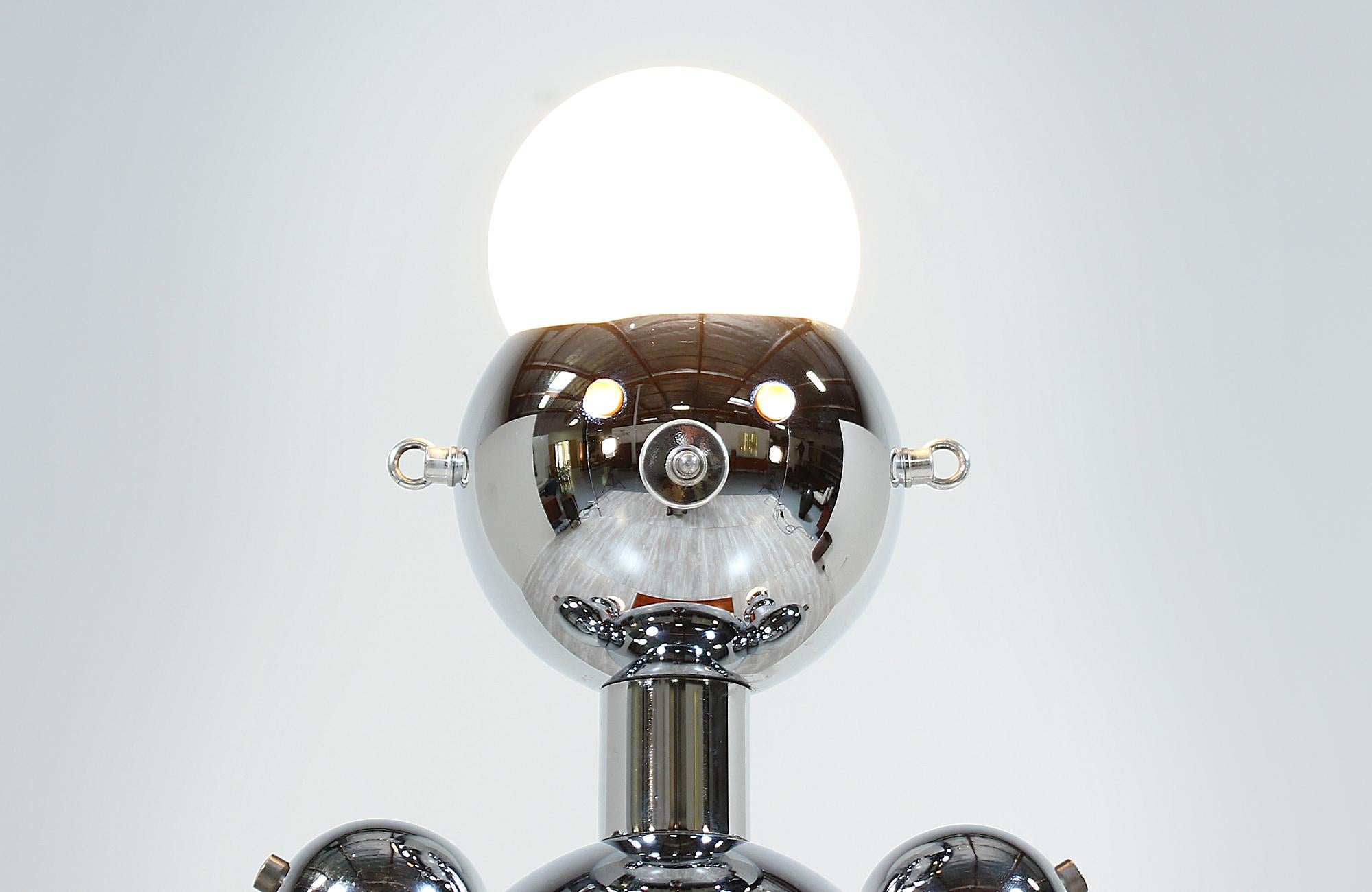 Italian Robot Sculpture Chrome Lamp by Torino 5