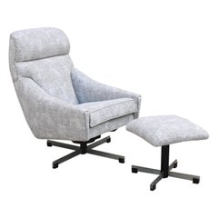 Italienischer Schaukel- und Drehsessel von 1970 aus Stoff und Metall