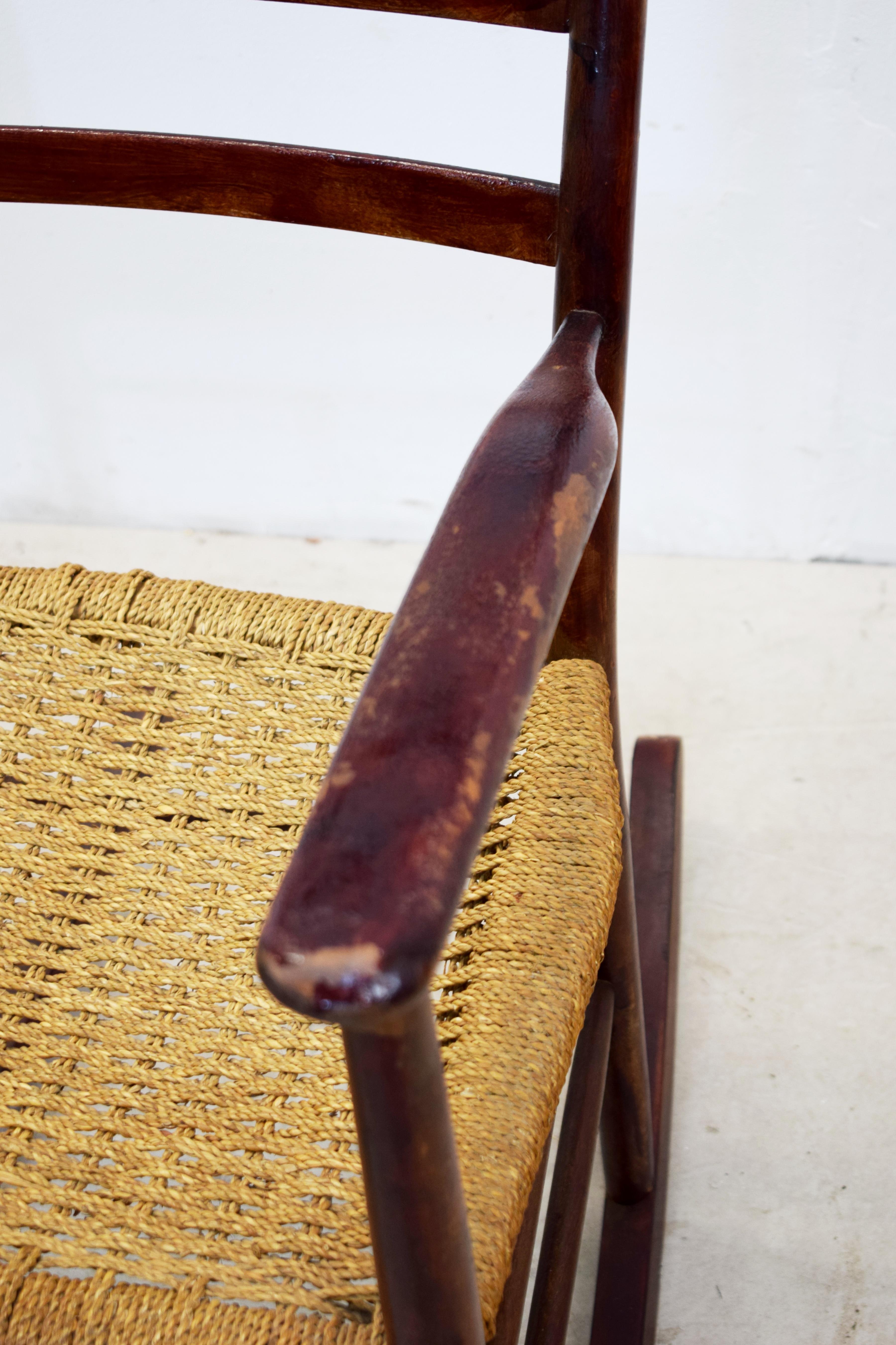 Wood Italian Rocking Chair, Paolo Buffa Style, 1940s