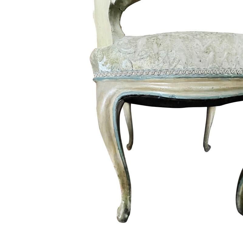 Italian Rococco Poly-Chrome Painted Armchair For Sale 2