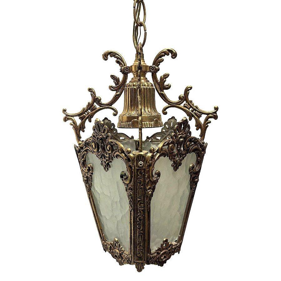 Lámpara colgante de latón estilo rococó italiano Italiano en venta