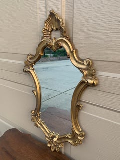 Italian Rococo Baroque Gilt Wood Mirror