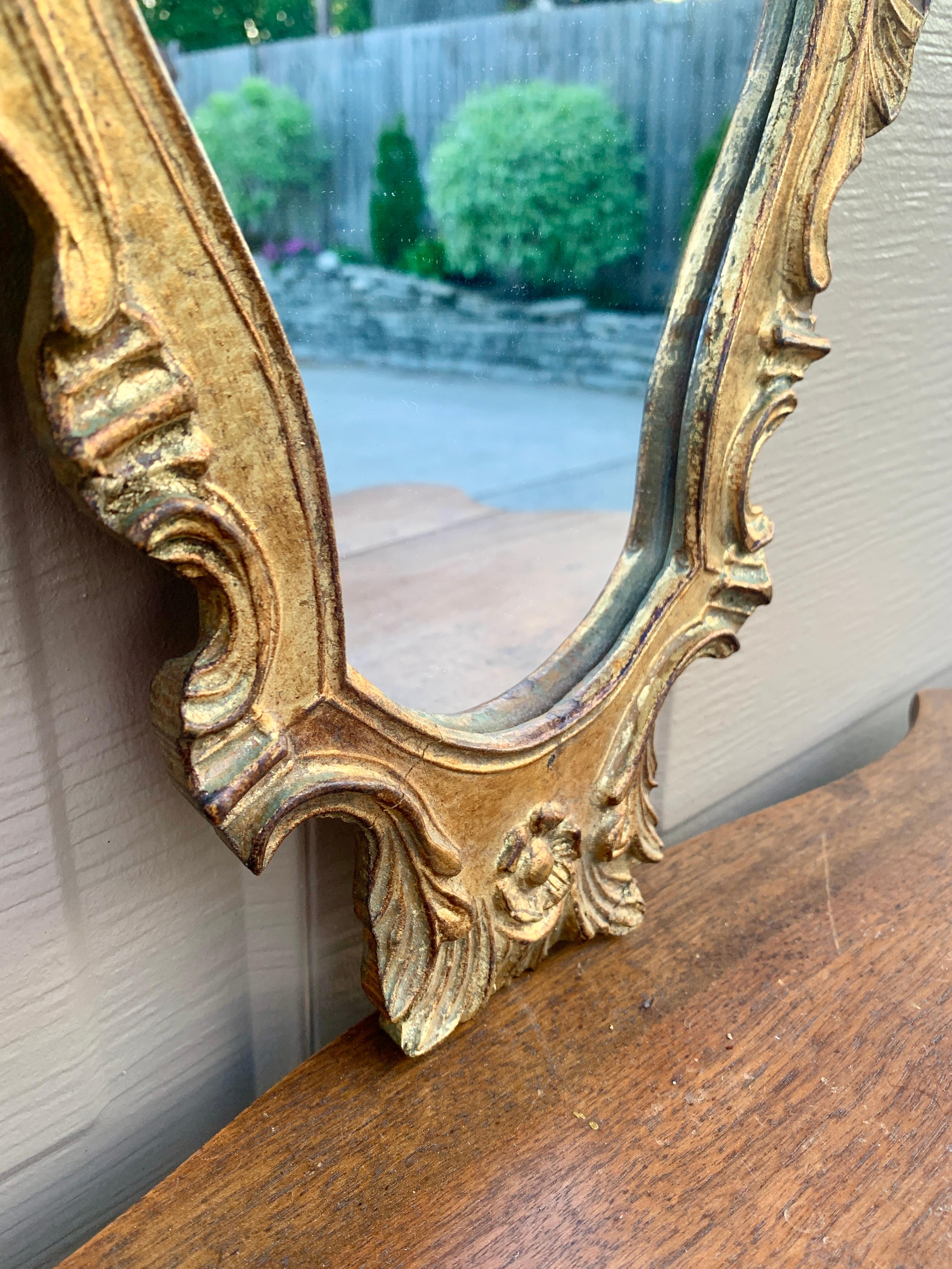 Italian Rococo Baroque Gilt Wood Mirror For Sale 3