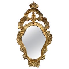 Italian Rococo Baroque Gilt Wood Mirror