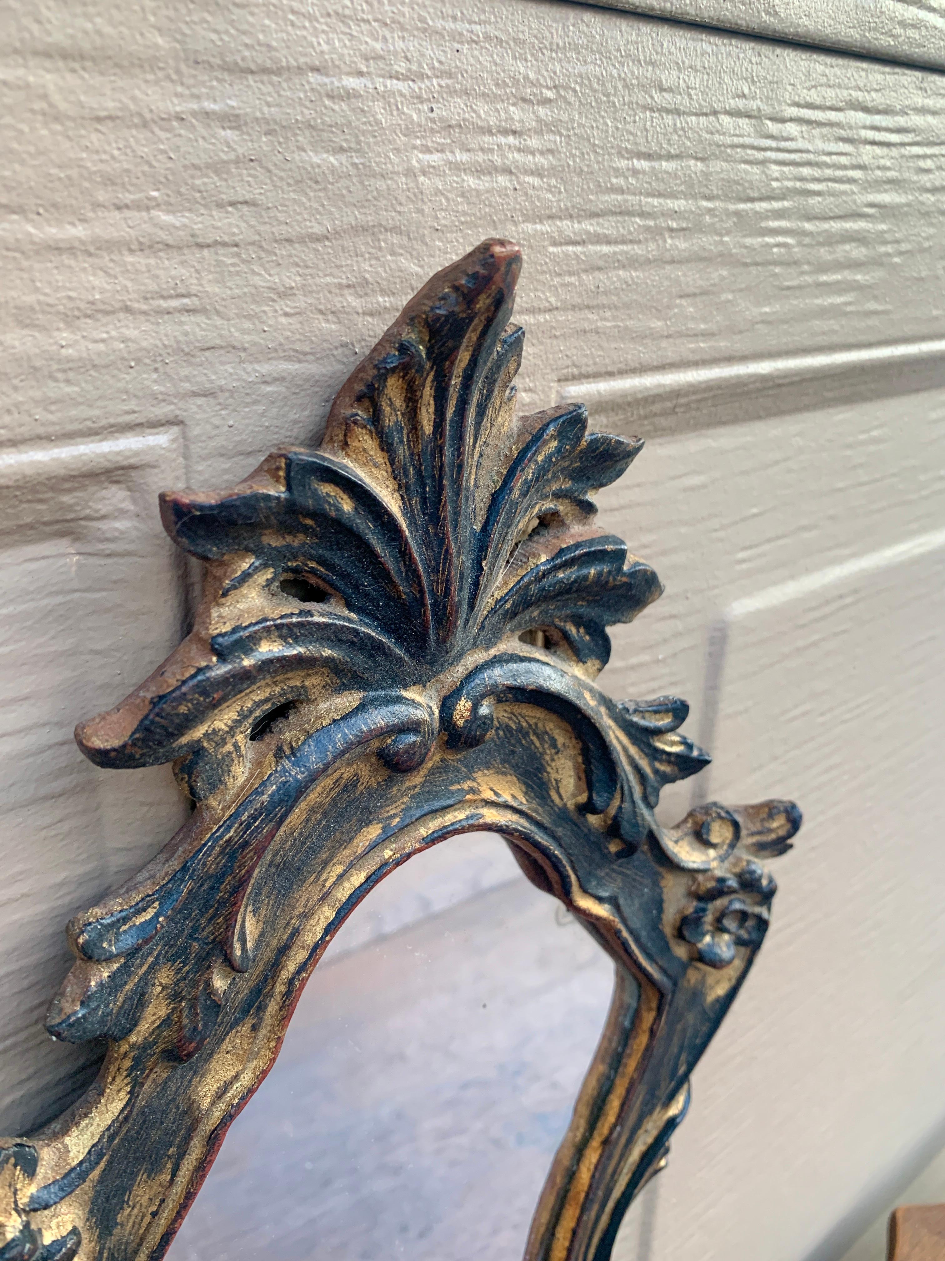 Italian Rococo Baroque Gilt Wood Wall Mirror For Sale 6