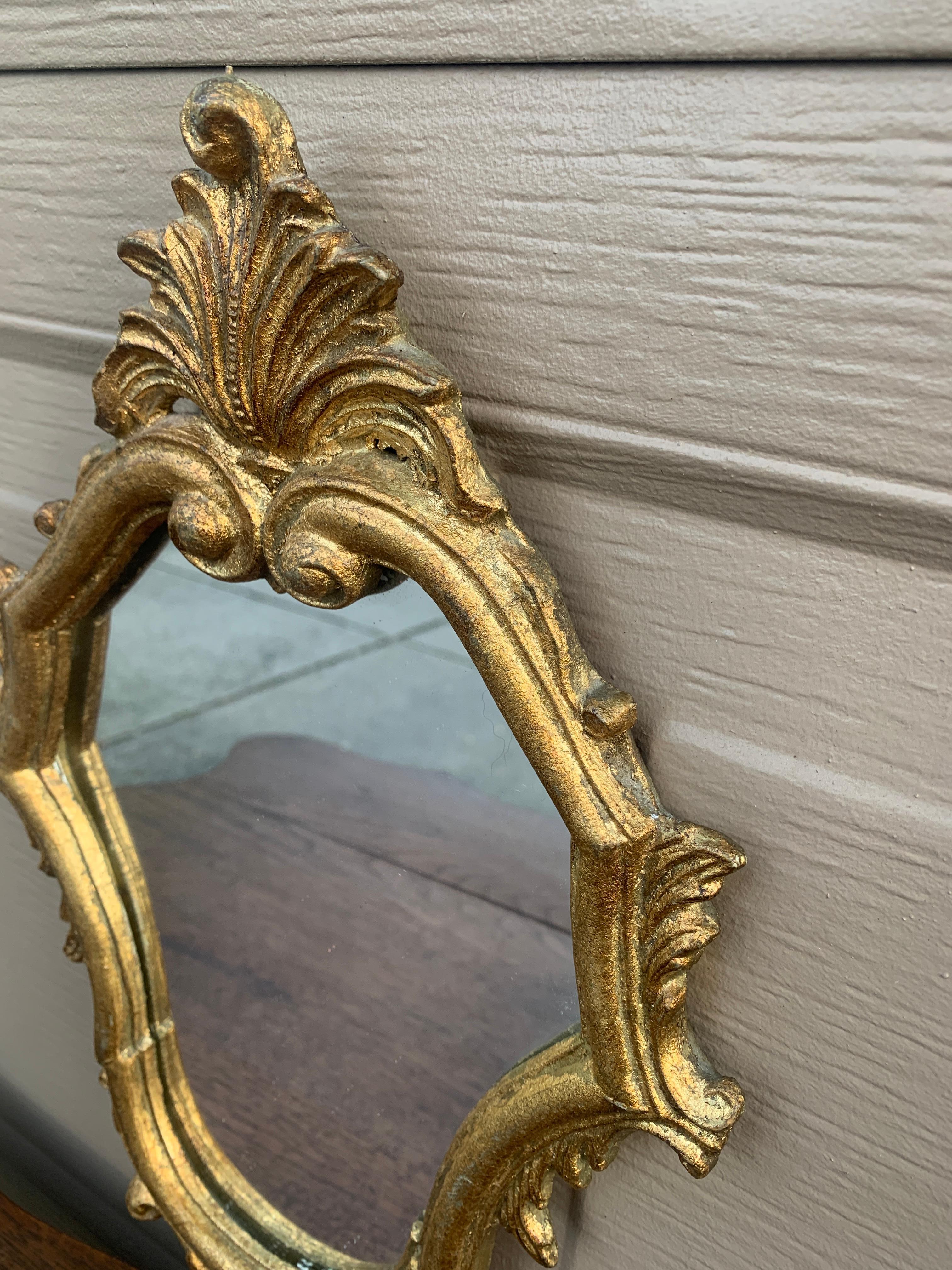 Italian Rococo Baroque Gilt Wood Wall Mirror For Sale 1