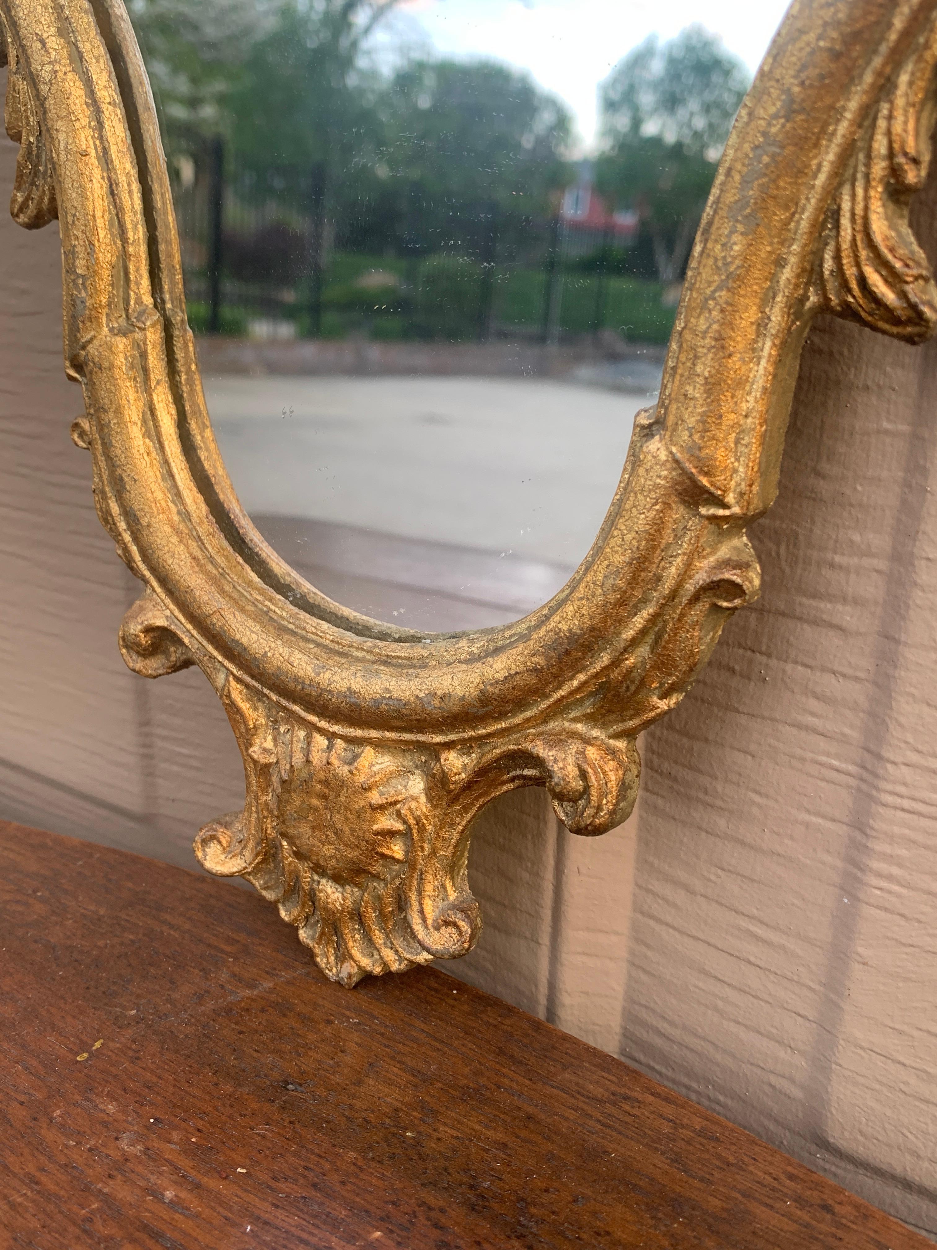 Italian Rococo Baroque Gilt Wood Wall Mirror For Sale 2