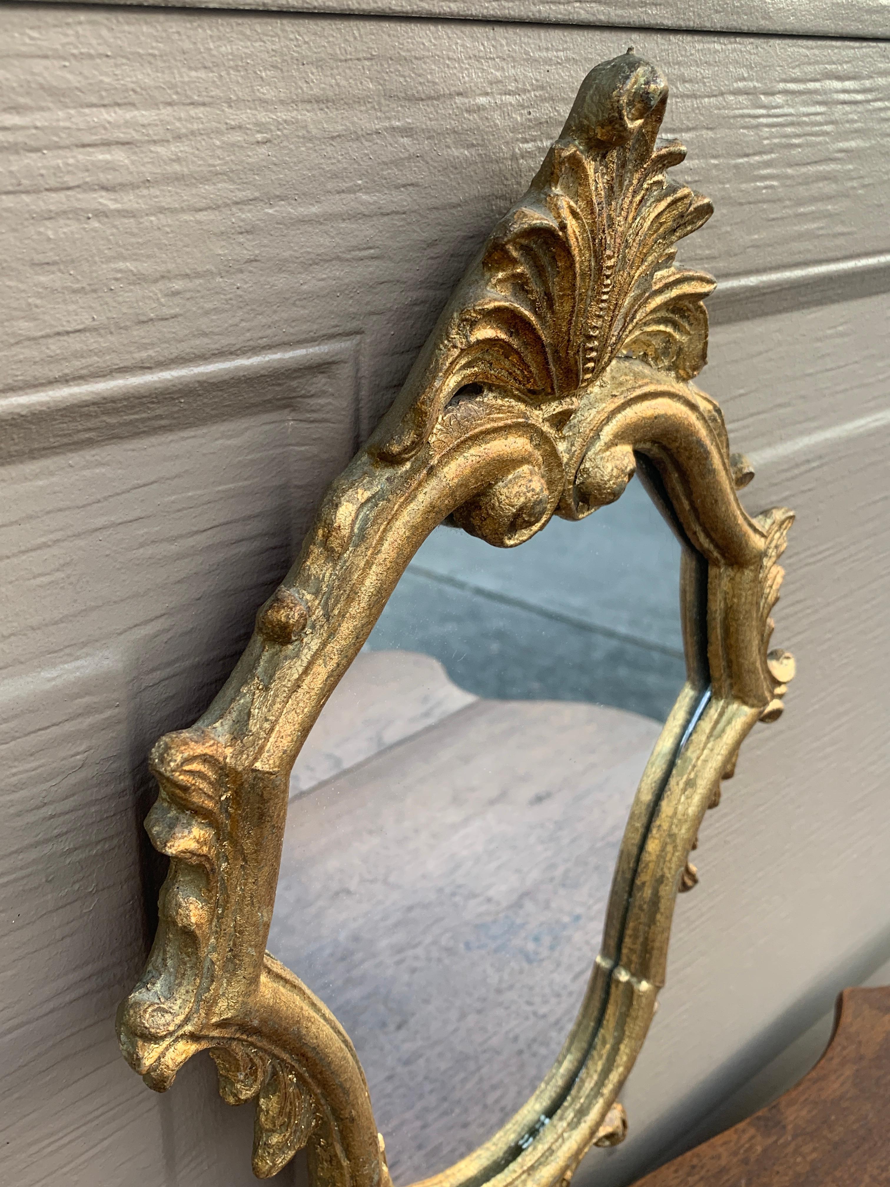 Italian Rococo Baroque Gilt Wood Wall Mirror For Sale 3