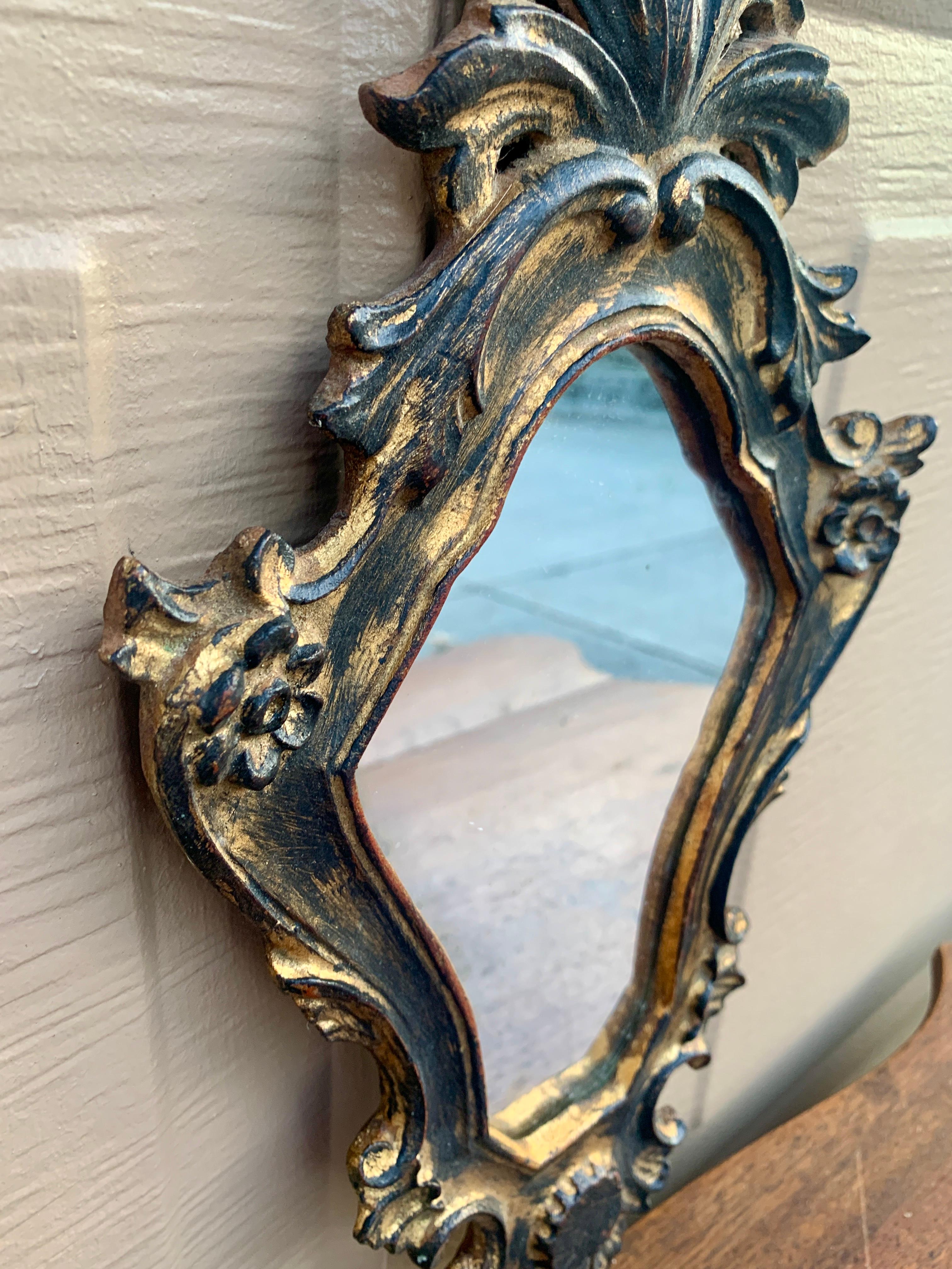 Italian Rococo Baroque Gilt Wood Wall Mirror For Sale 5