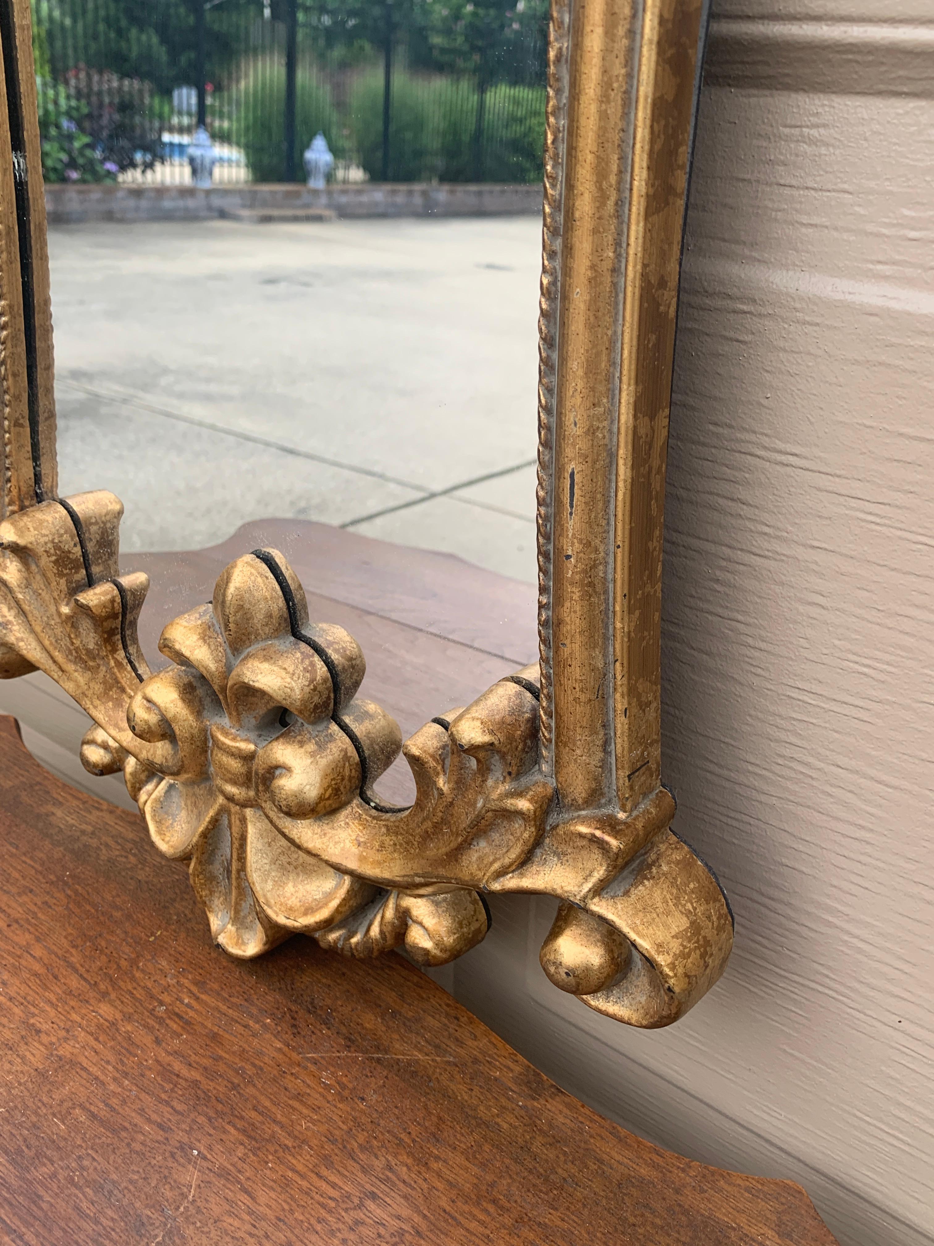 20th Century Italian Rococo Baroque Gold Wall Mirror