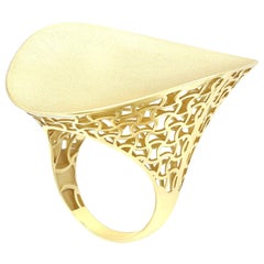 Italian Rococo Baroque Style Fashion Yellow Gold 14 Karat Ring