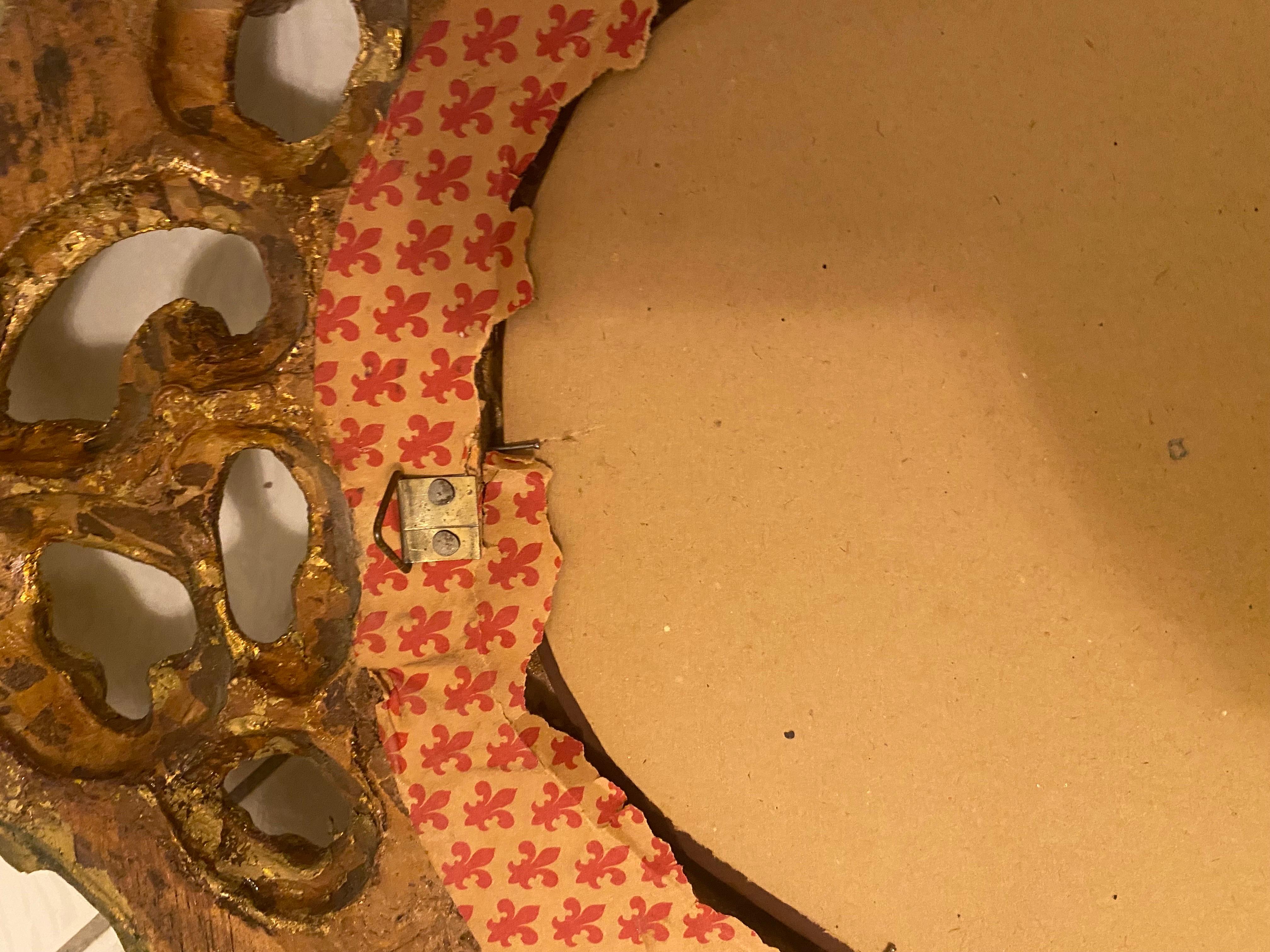 Miroir italien de style baroque rococo en bois doré en vente 6