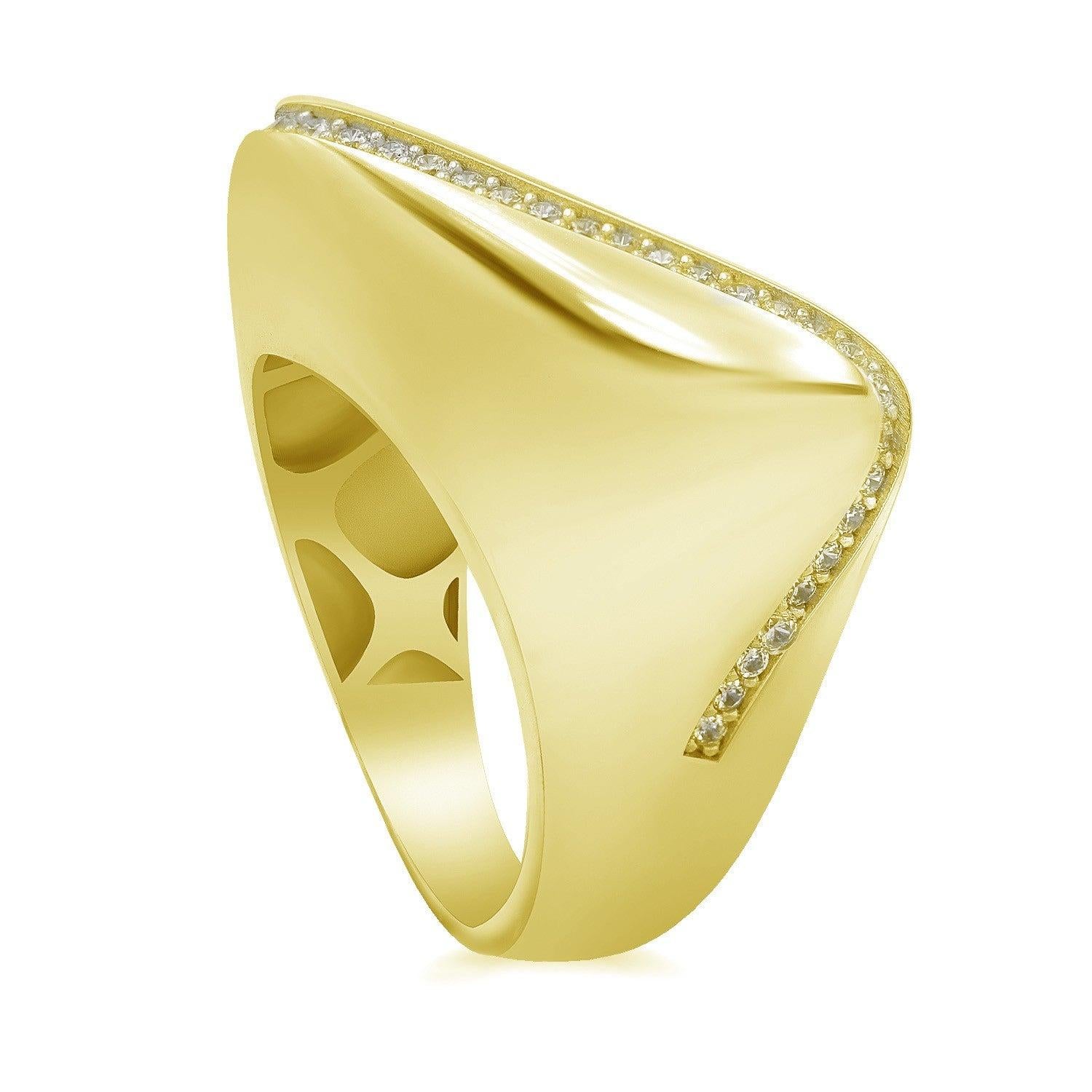 For Sale:  Italian Rococo Baroque Style Rose Gold 14 Karat Statement Ring Unusual Shape 4