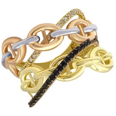Italienischer Rokoko-Barock-Stil Drei-Gold-Farben-Gold-Ring für Her Made in Italy